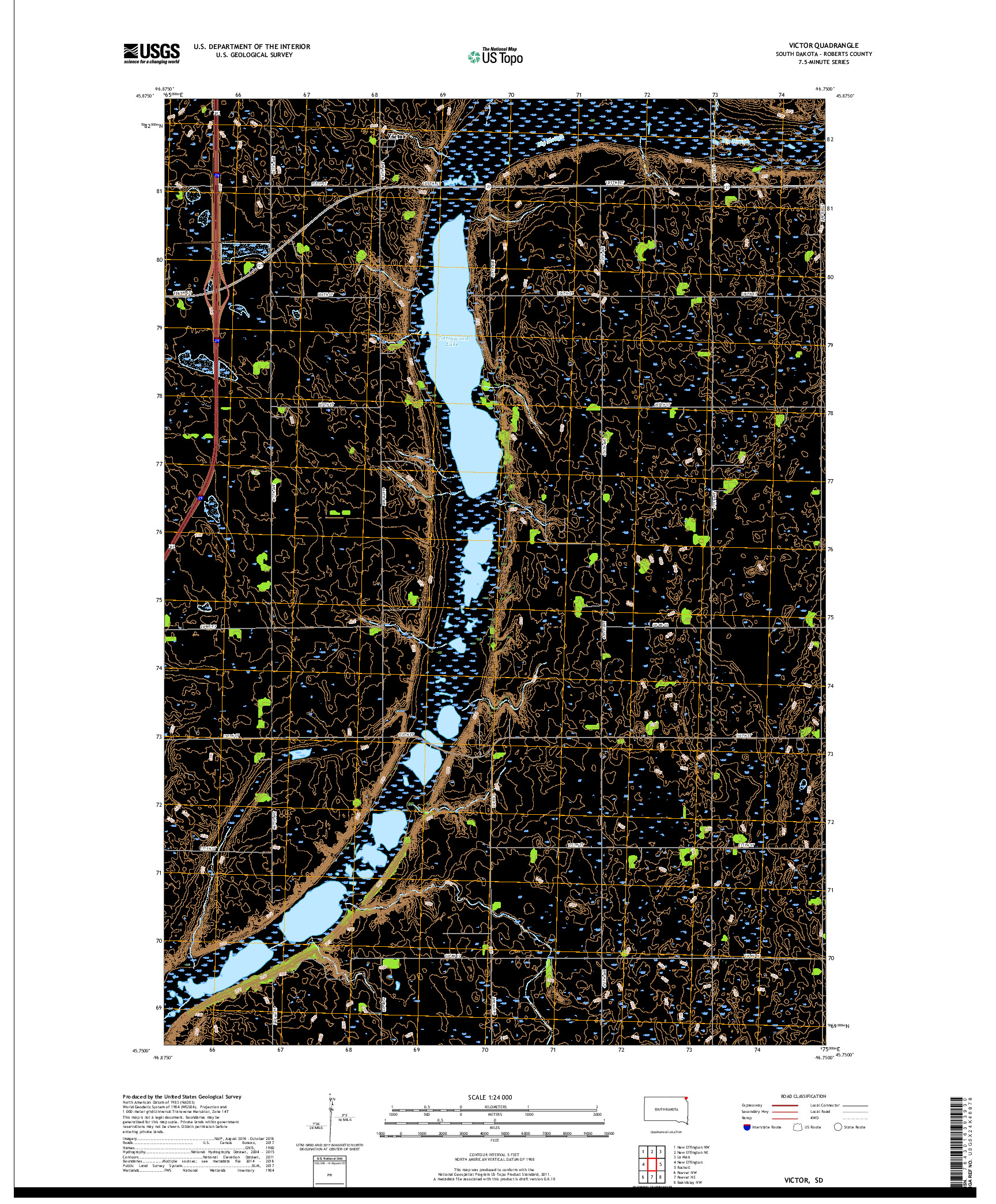 USGS US TOPO 7.5-MINUTE MAP FOR VICTOR, SD 2017