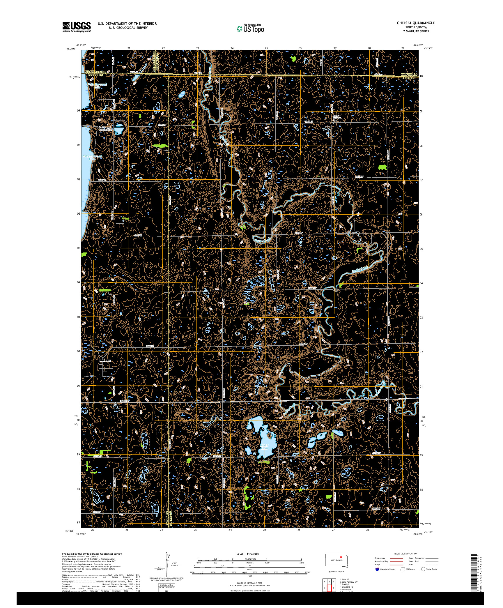 USGS US TOPO 7.5-MINUTE MAP FOR CHELSEA, SD 2017