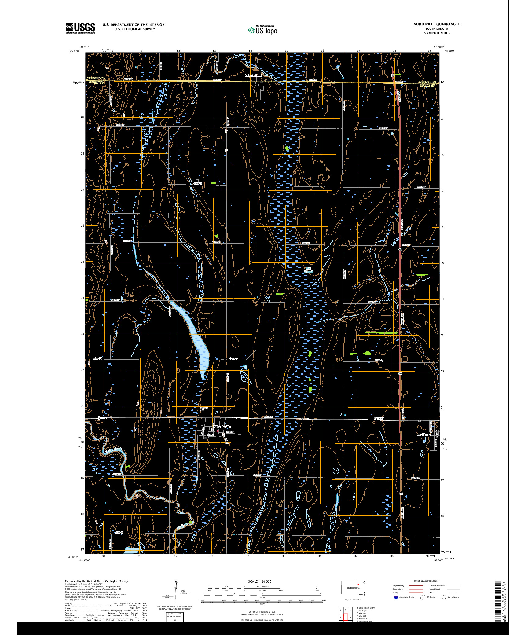 USGS US TOPO 7.5-MINUTE MAP FOR NORTHVILLE, SD 2017