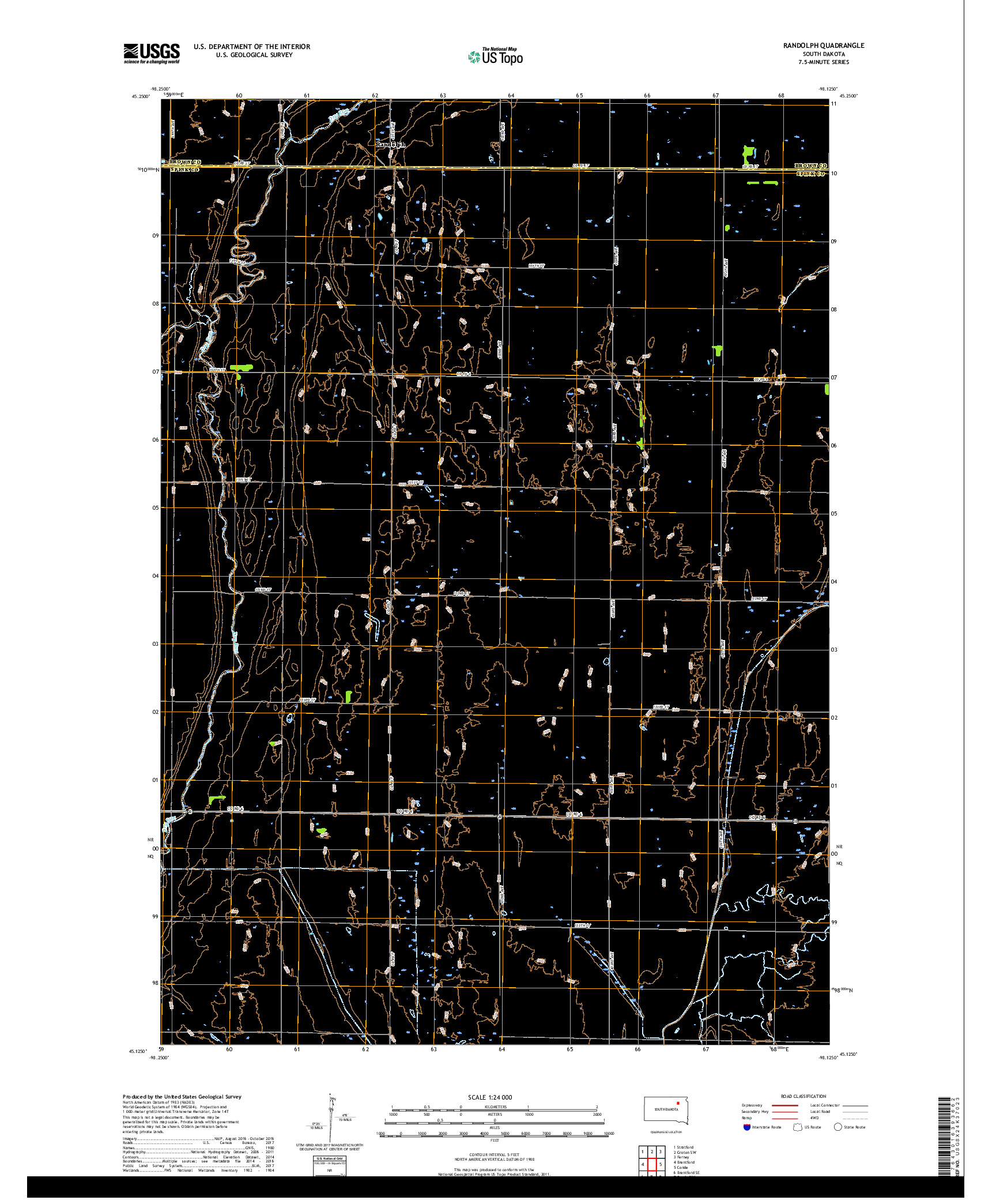 USGS US TOPO 7.5-MINUTE MAP FOR RANDOLPH, SD 2017