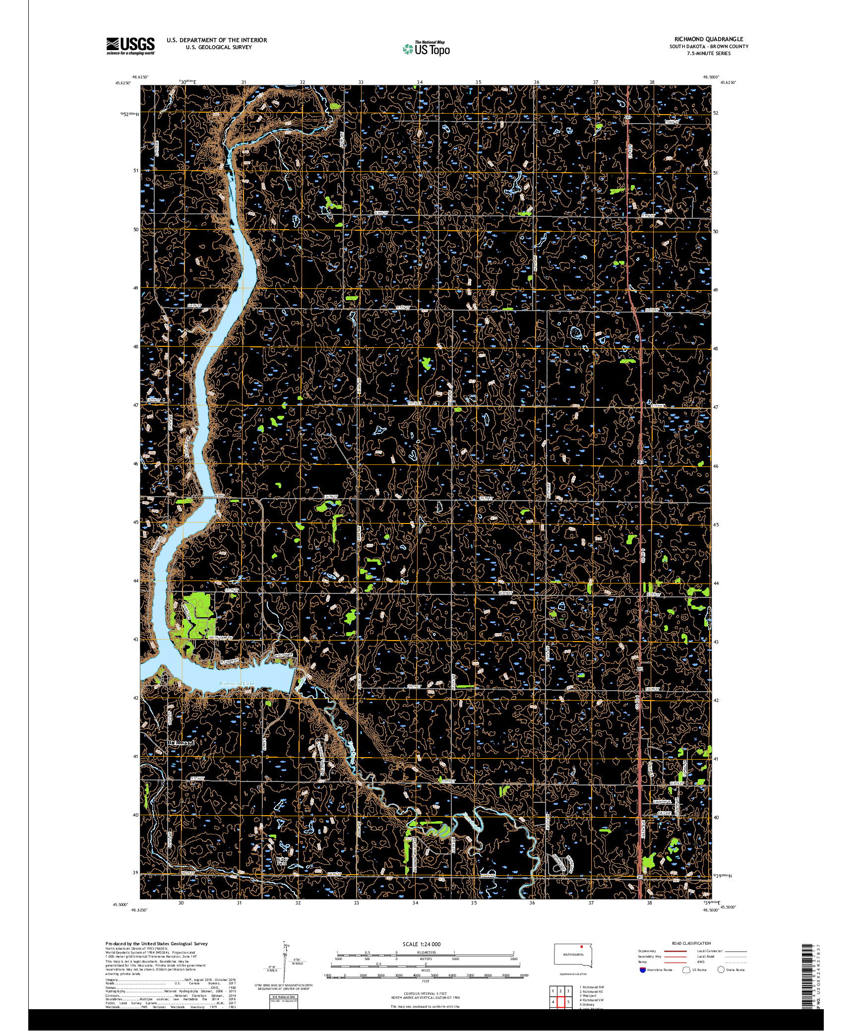 USGS US TOPO 7.5-MINUTE MAP FOR RICHMOND, SD 2017