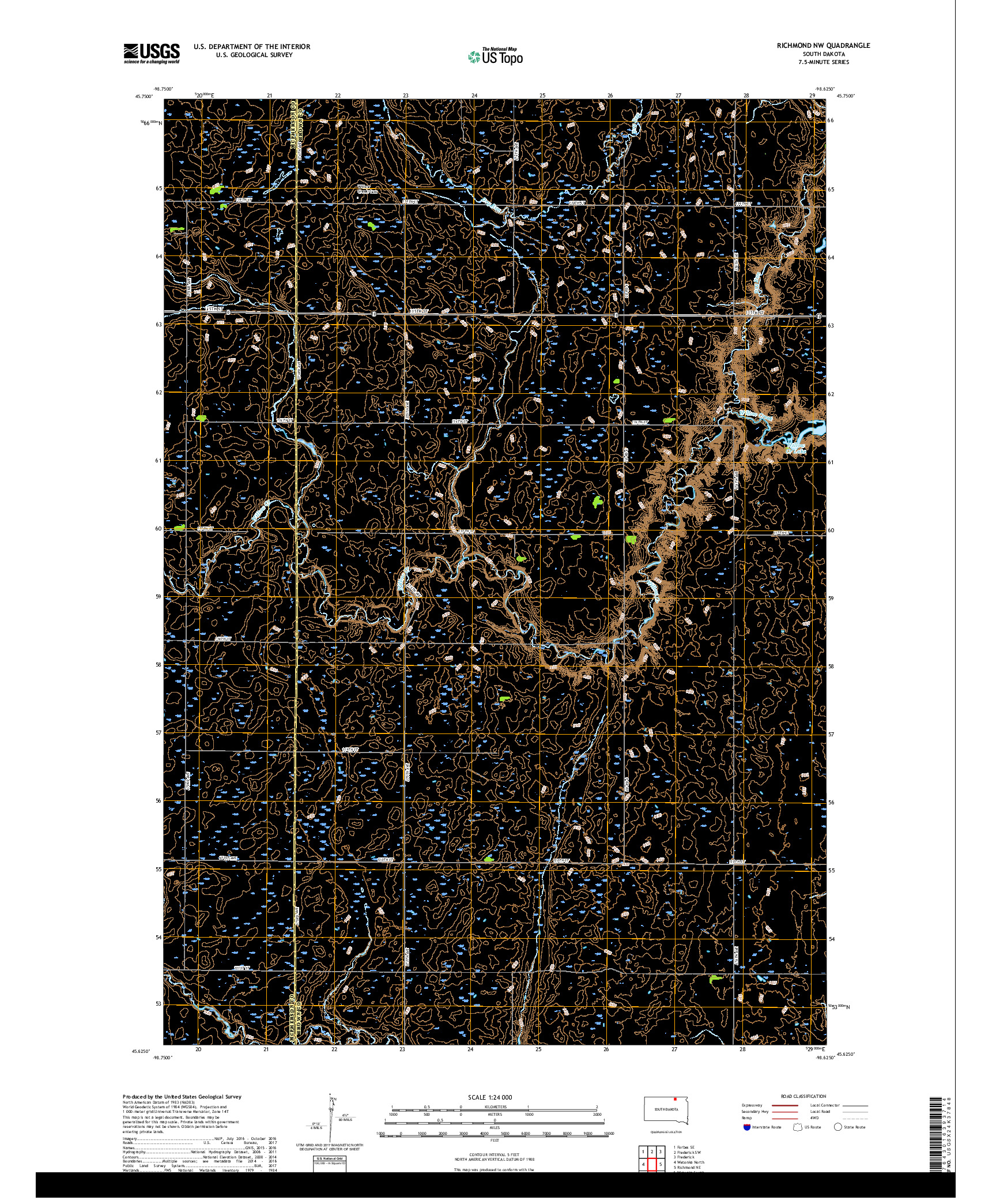 USGS US TOPO 7.5-MINUTE MAP FOR RICHMOND NW, SD 2017