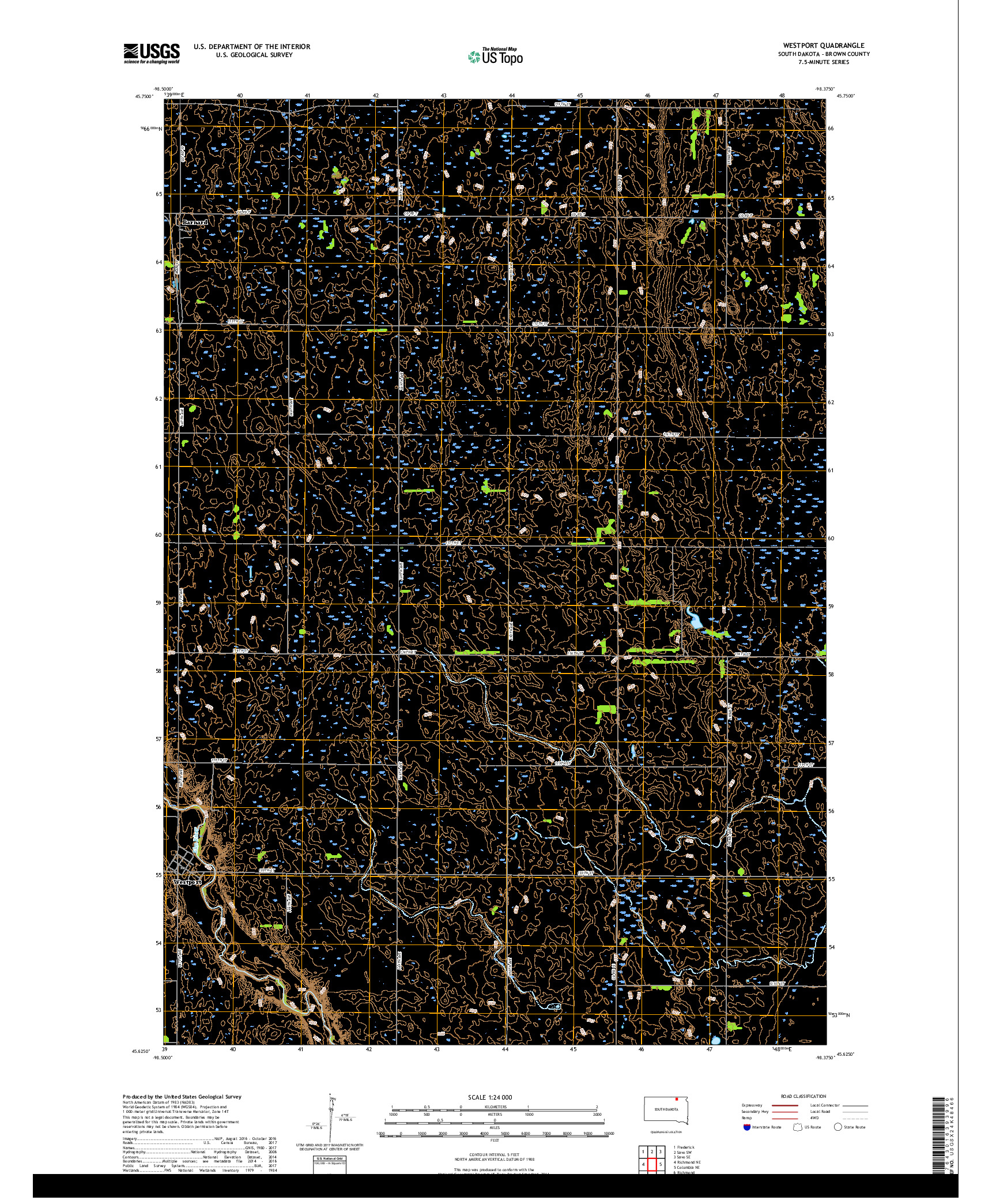 USGS US TOPO 7.5-MINUTE MAP FOR WESTPORT, SD 2017