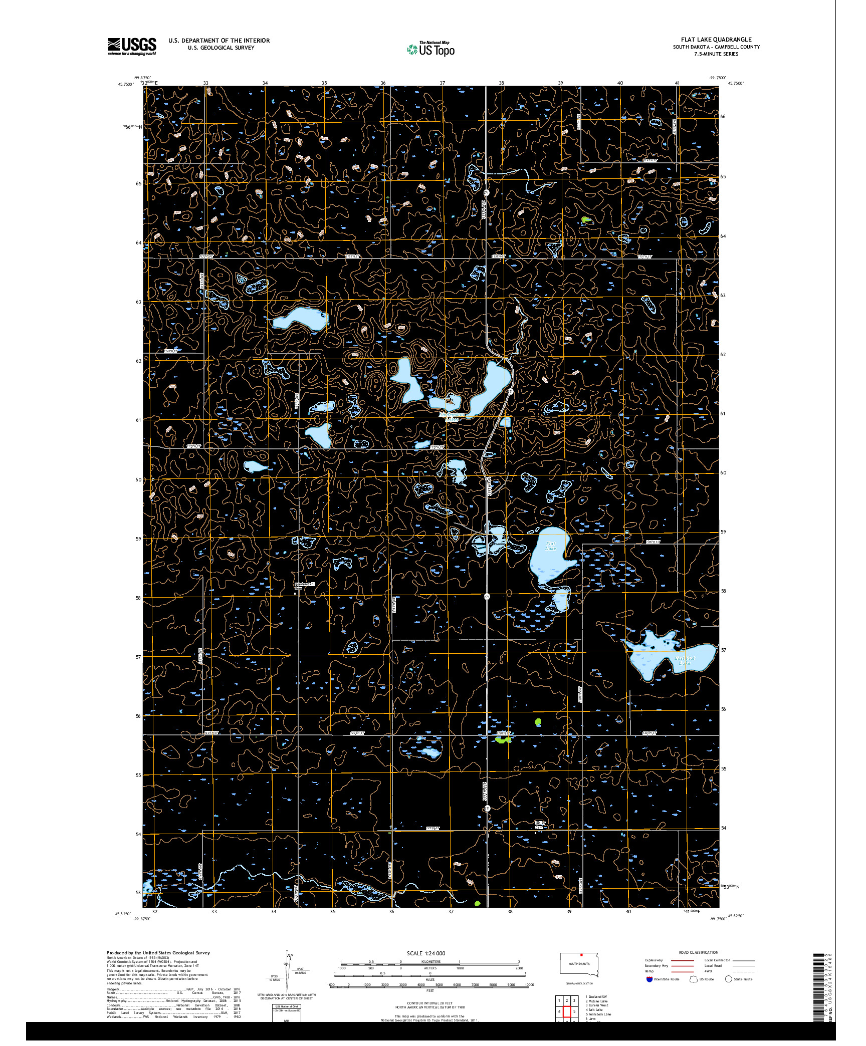 USGS US TOPO 7.5-MINUTE MAP FOR FLAT LAKE, SD 2017