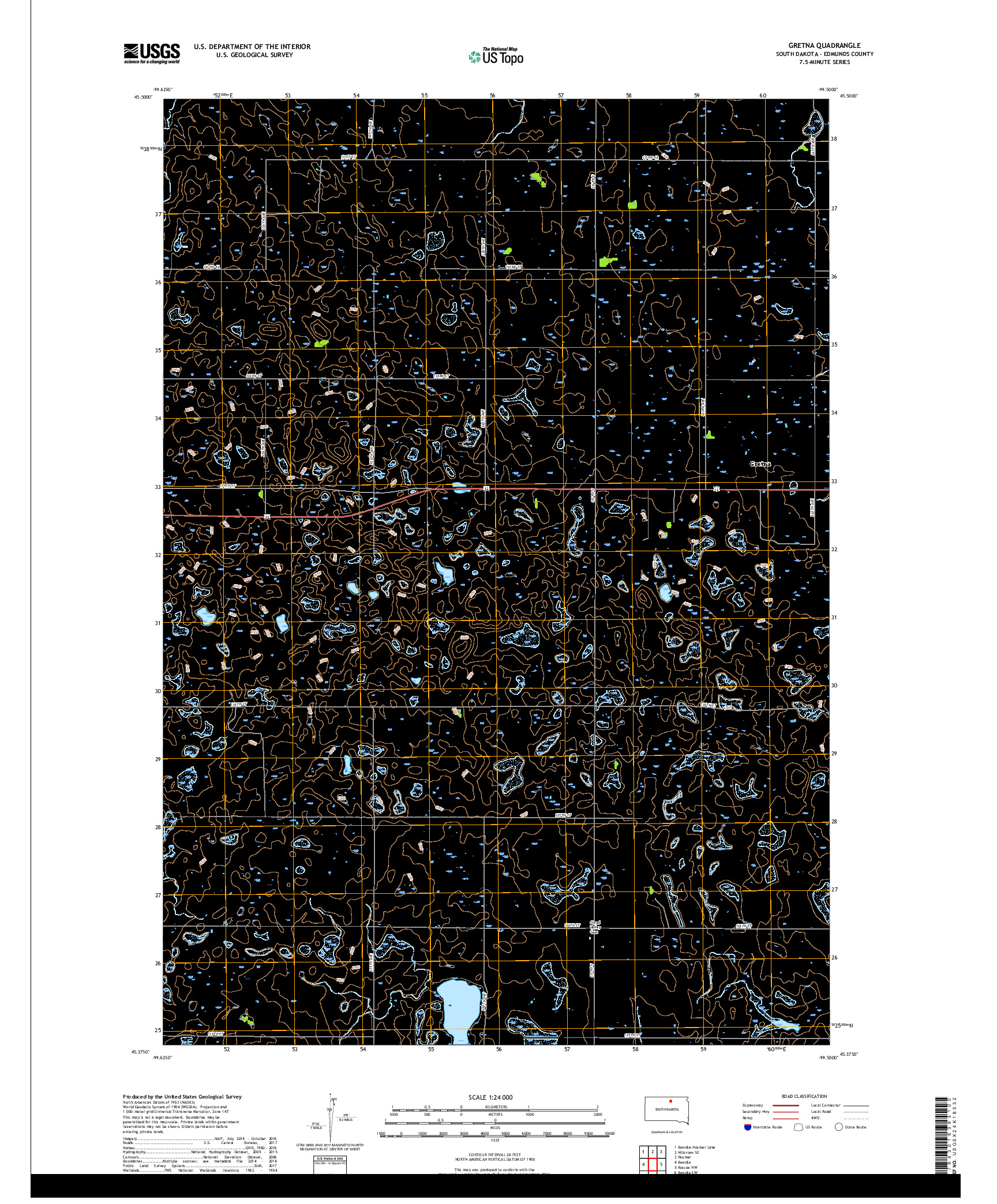 USGS US TOPO 7.5-MINUTE MAP FOR GRETNA, SD 2017