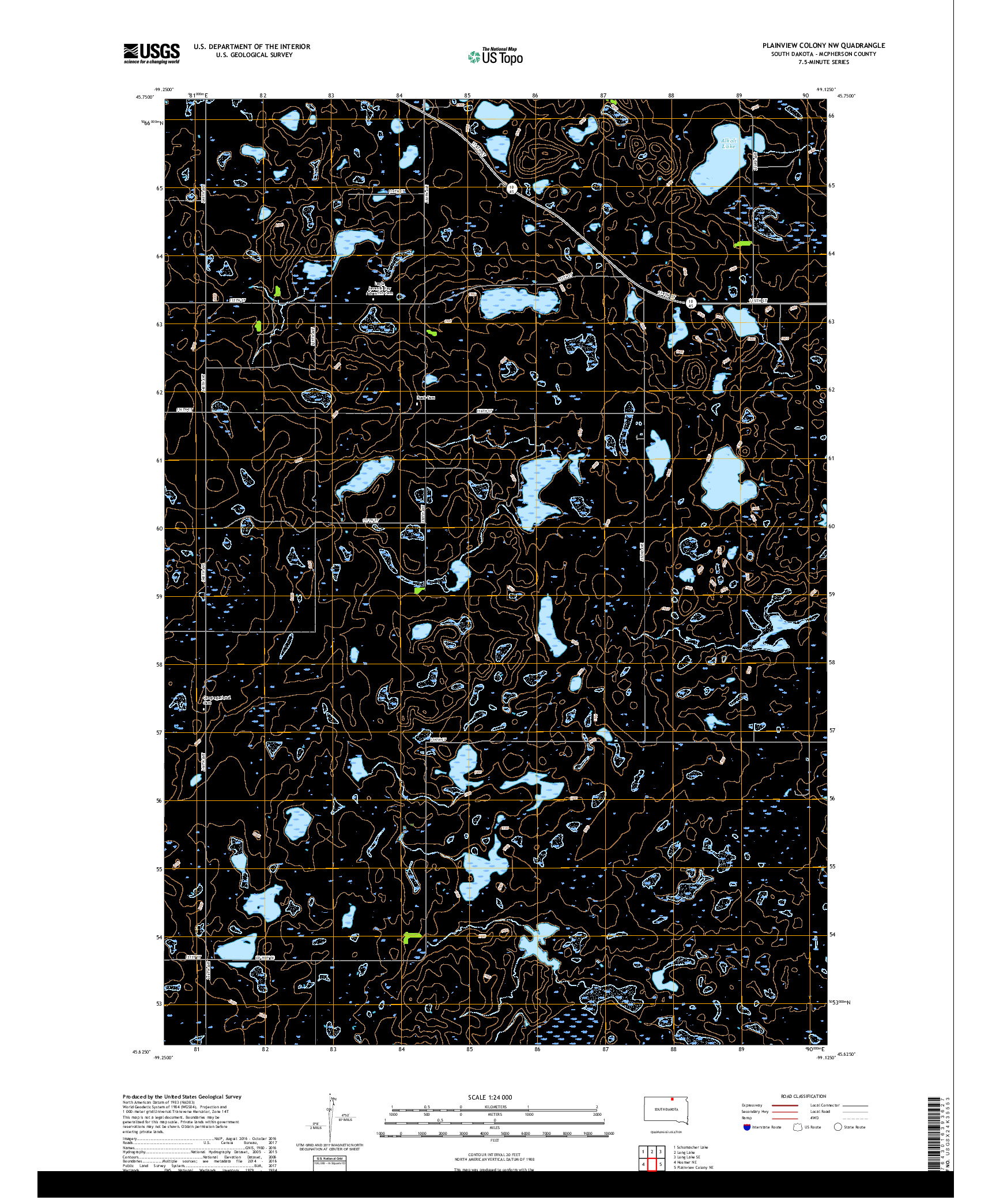 USGS US TOPO 7.5-MINUTE MAP FOR PLAINVIEW COLONY NW, SD 2017