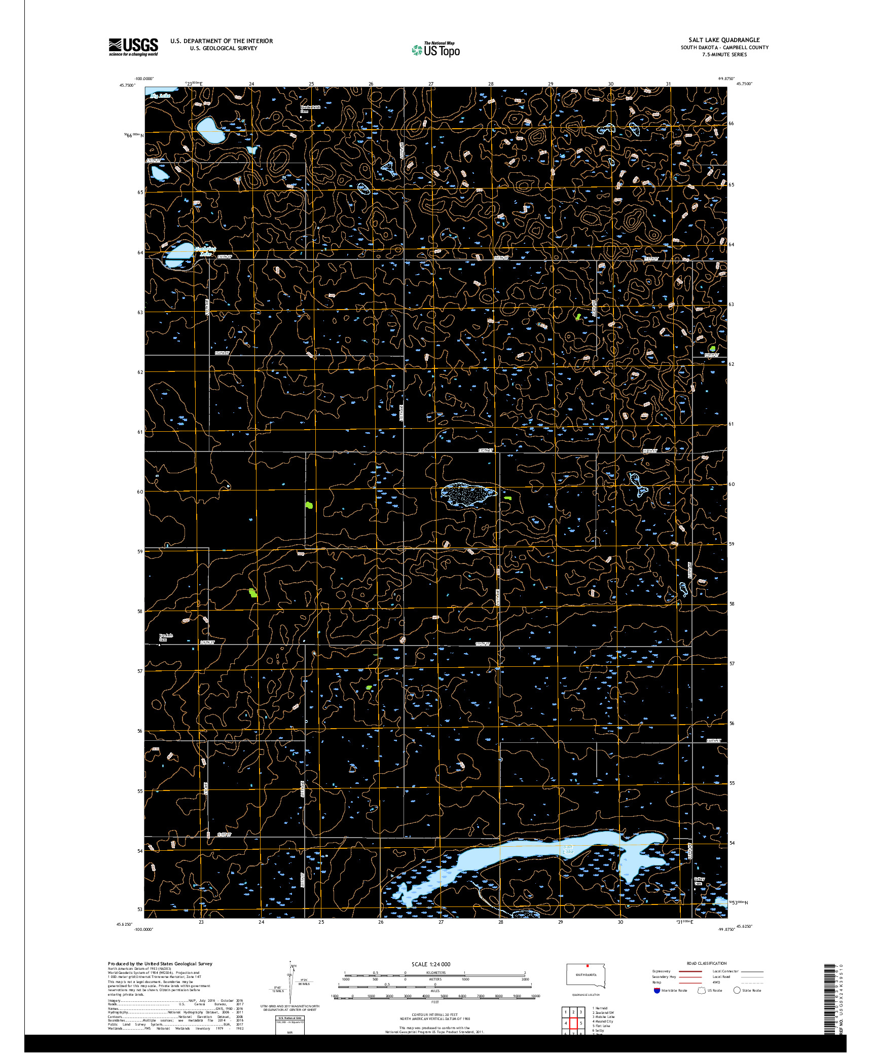 USGS US TOPO 7.5-MINUTE MAP FOR SALT LAKE, SD 2017