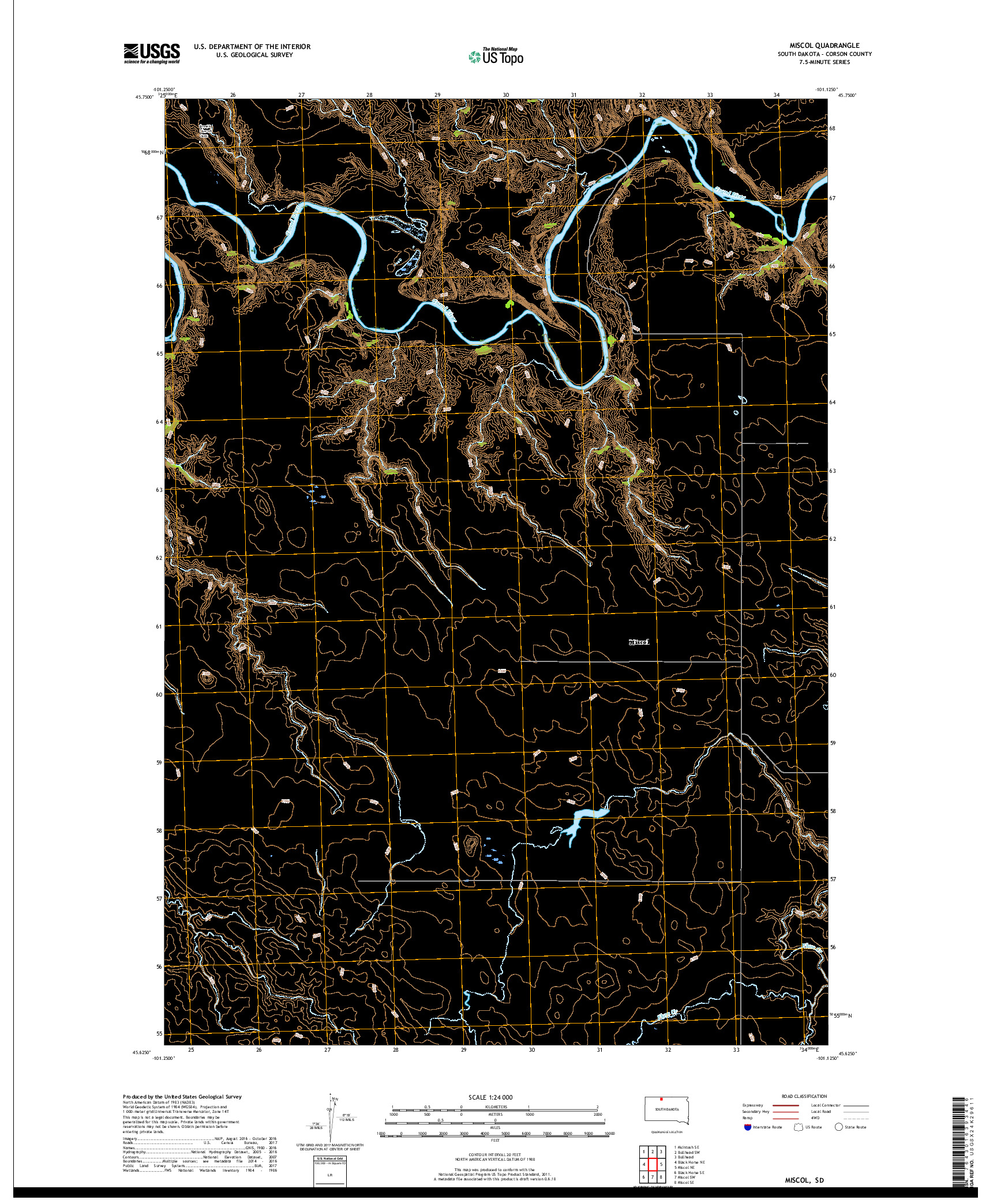 USGS US TOPO 7.5-MINUTE MAP FOR MISCOL, SD 2017