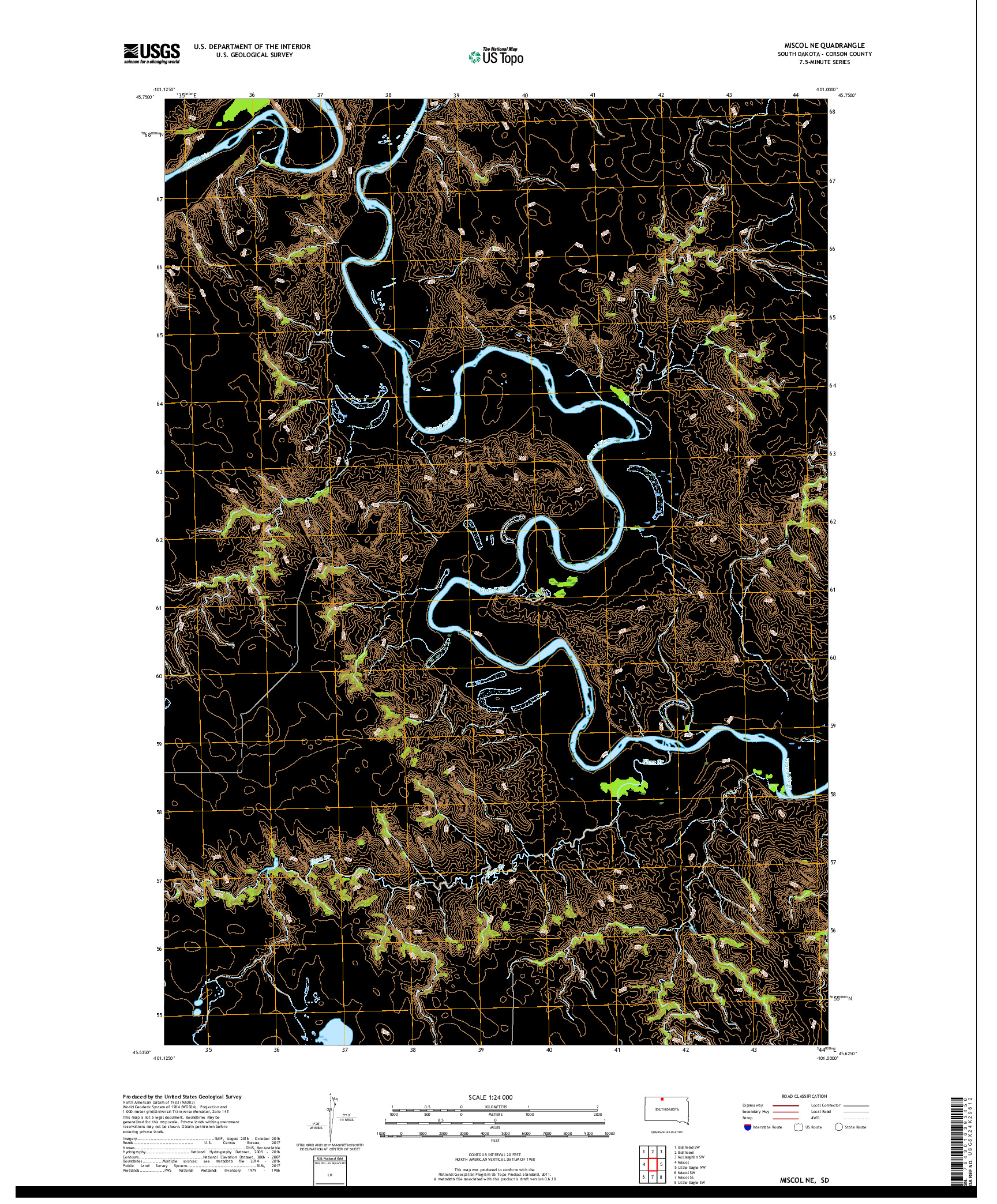 USGS US TOPO 7.5-MINUTE MAP FOR MISCOL NE, SD 2017