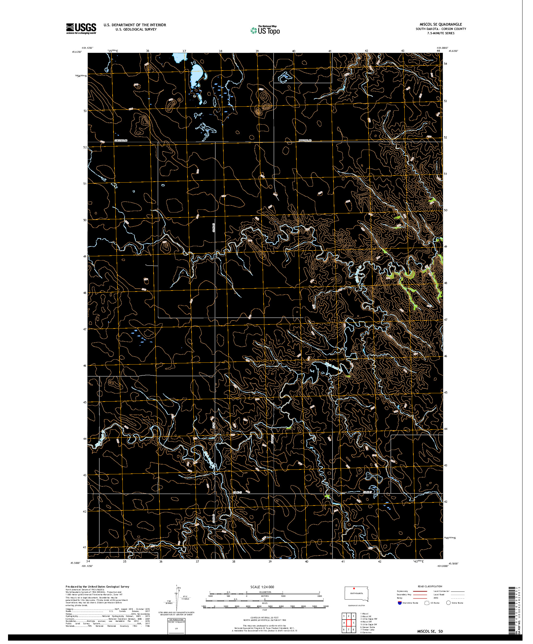 USGS US TOPO 7.5-MINUTE MAP FOR MISCOL SE, SD 2017