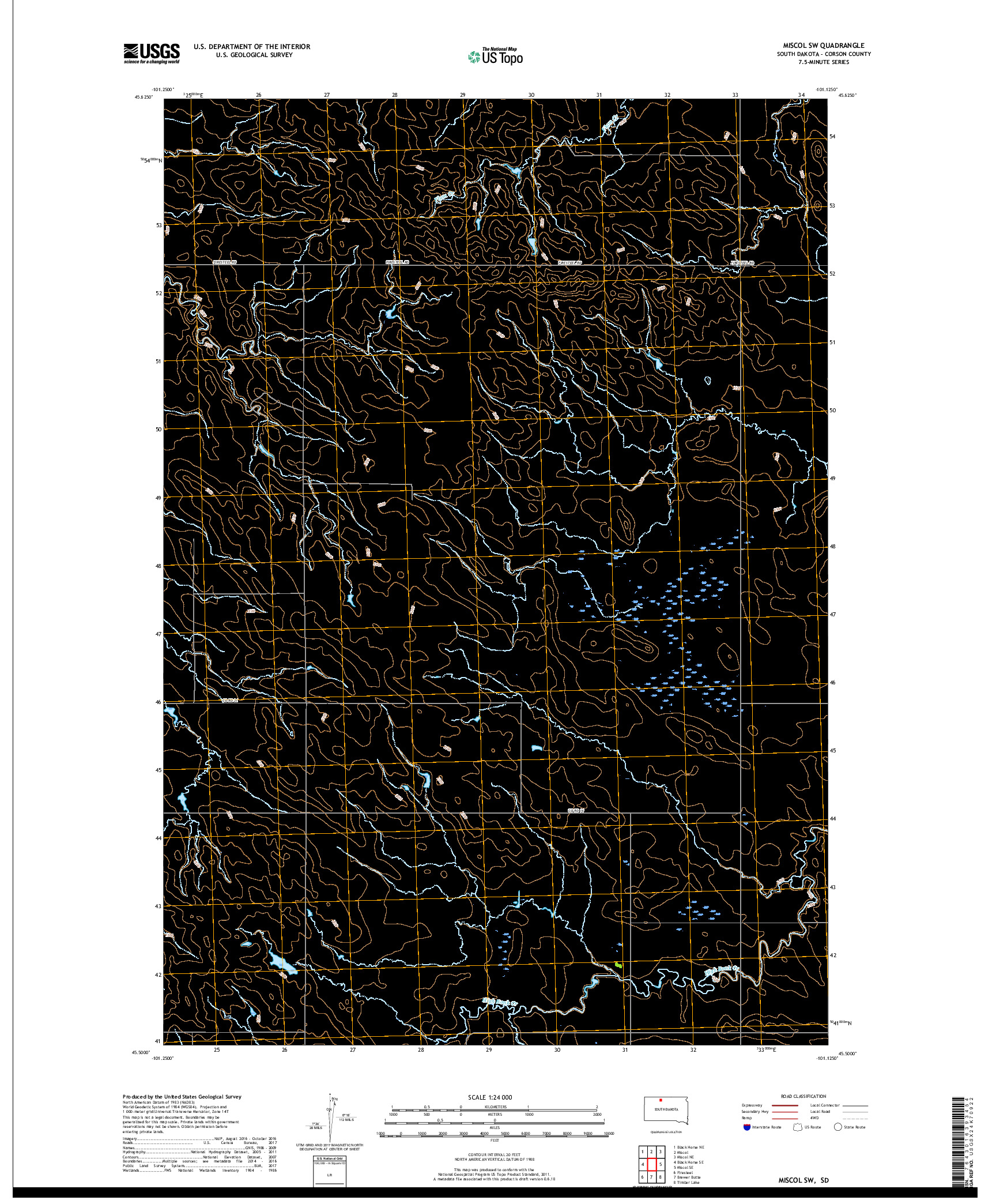 USGS US TOPO 7.5-MINUTE MAP FOR MISCOL SW, SD 2017