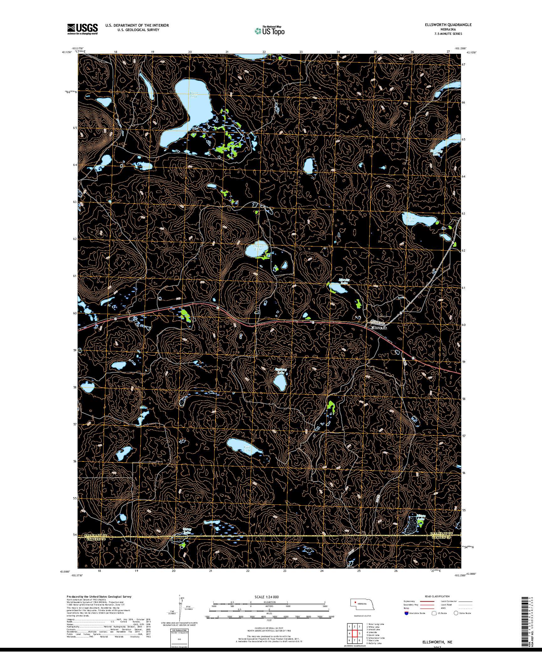 USGS US TOPO 7.5-MINUTE MAP FOR ELLSWORTH, NE 2017