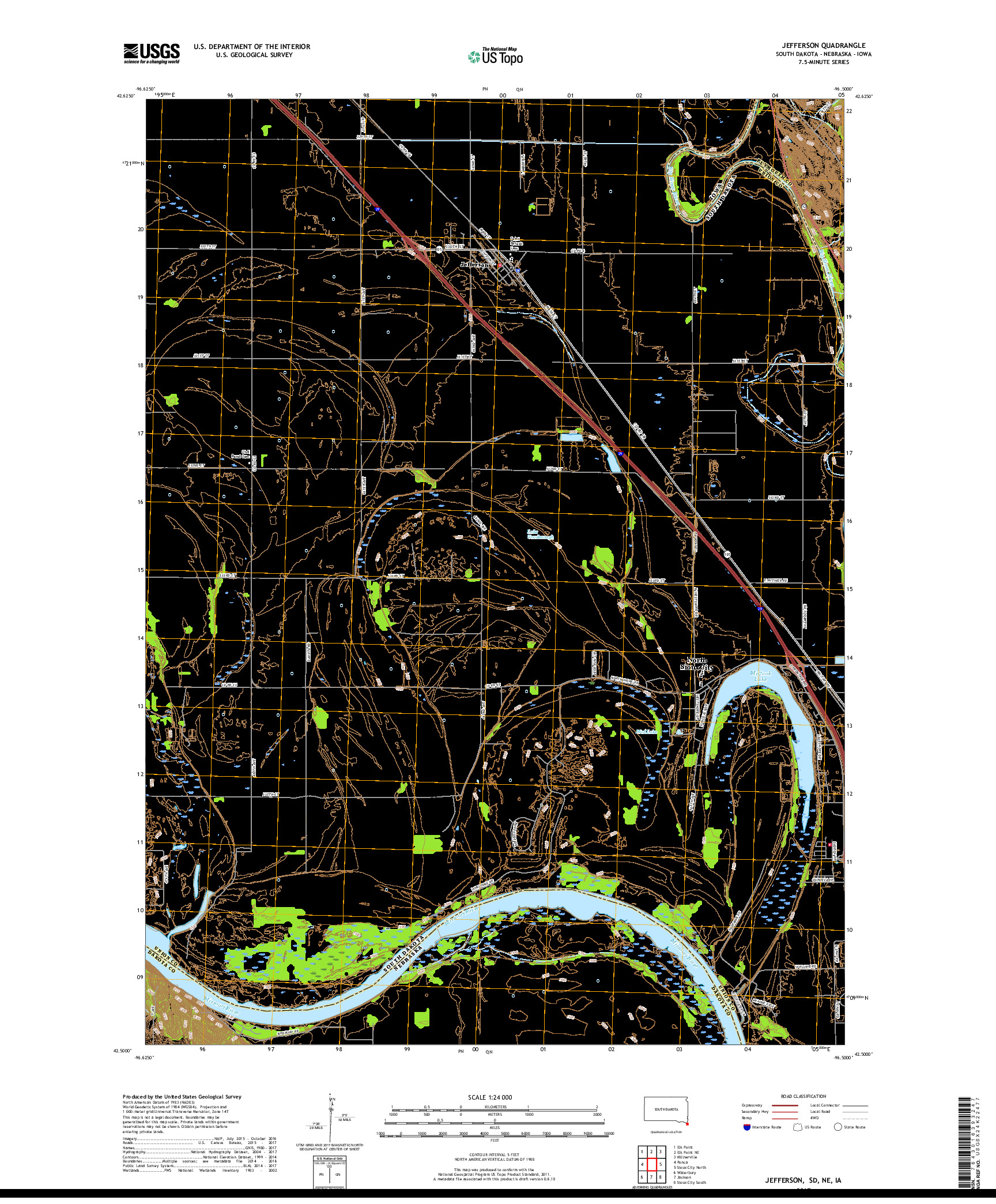 USGS US TOPO 7.5-MINUTE MAP FOR JEFFERSON, SD,NE,IA 2017