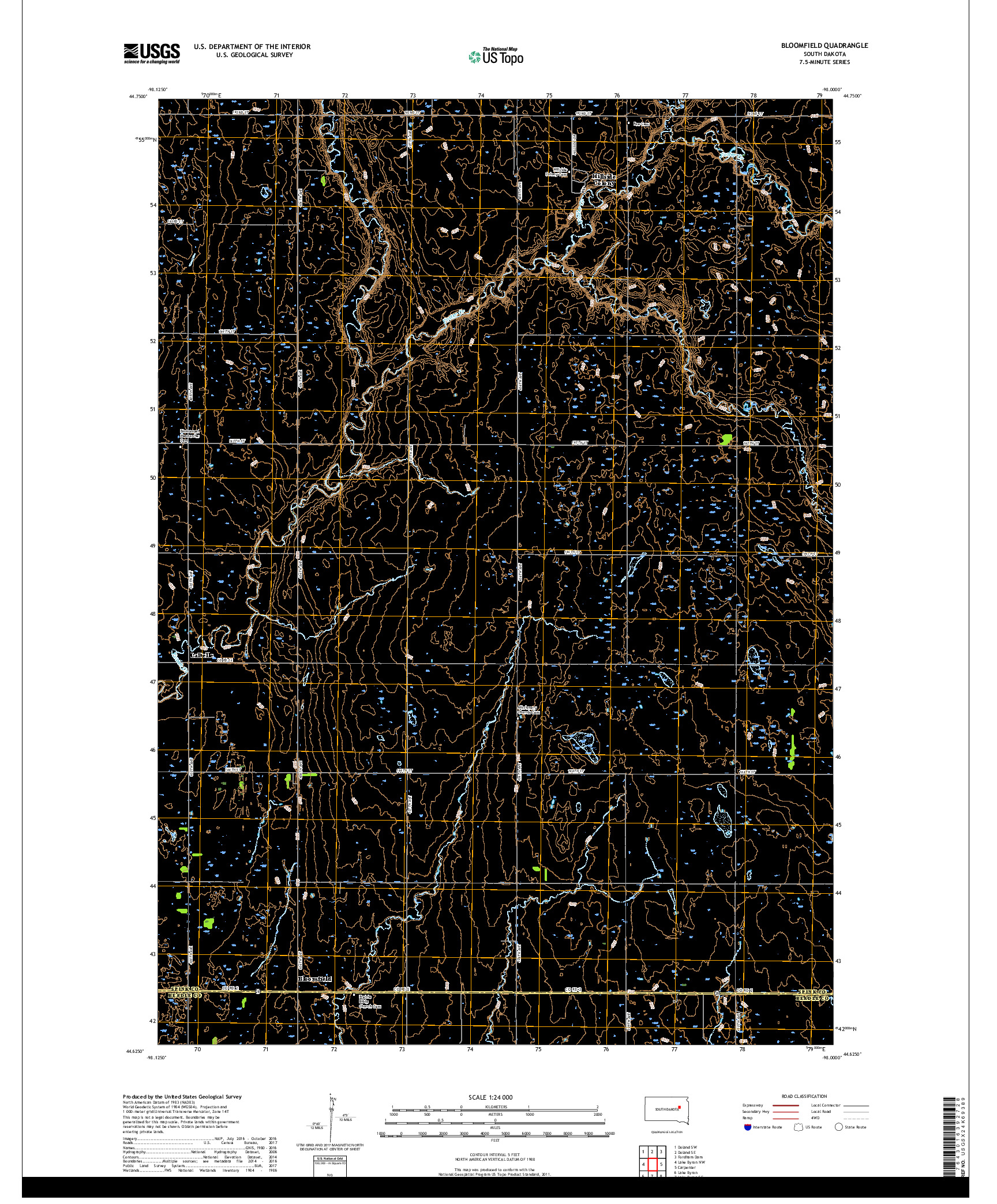 USGS US TOPO 7.5-MINUTE MAP FOR BLOOMFIELD, SD 2017