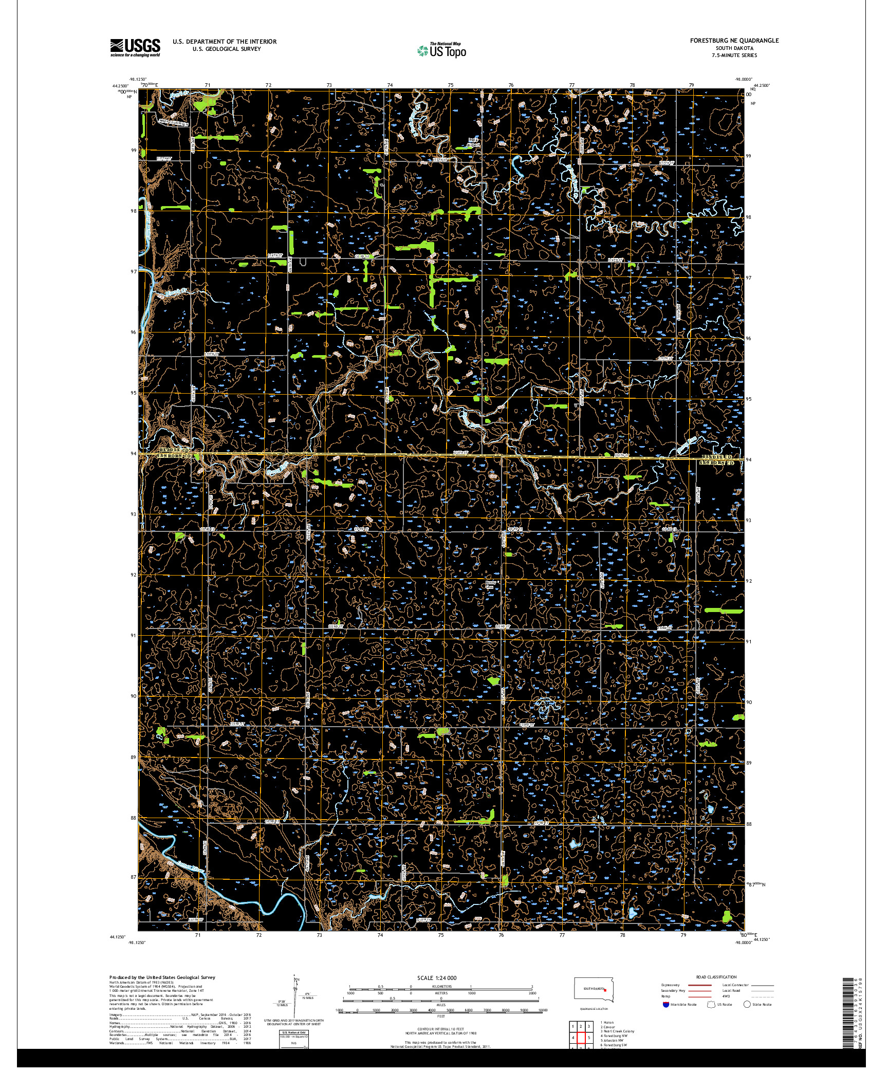 USGS US TOPO 7.5-MINUTE MAP FOR FORESTBURG NE, SD 2017