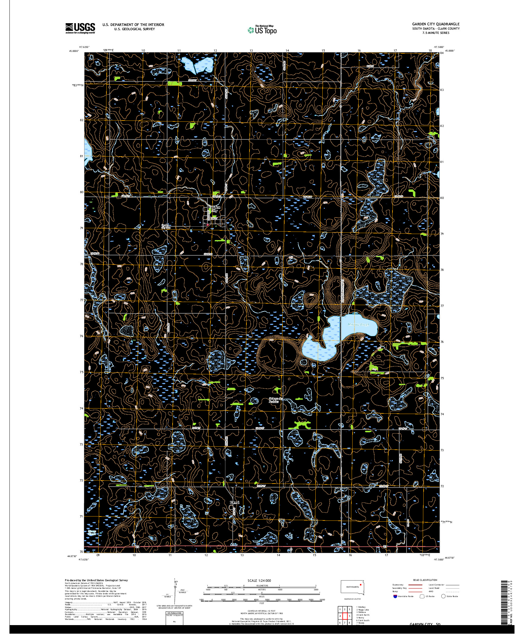 USGS US TOPO 7.5-MINUTE MAP FOR GARDEN CITY, SD 2017