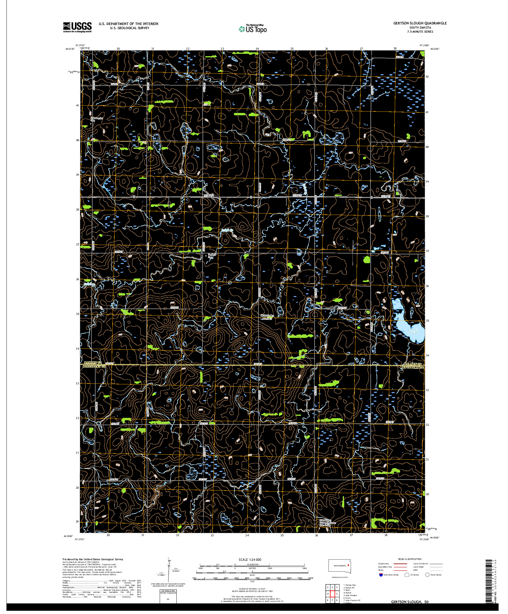 USGS US TOPO 7.5-MINUTE MAP FOR GERTSON SLOUGH, SD 2017