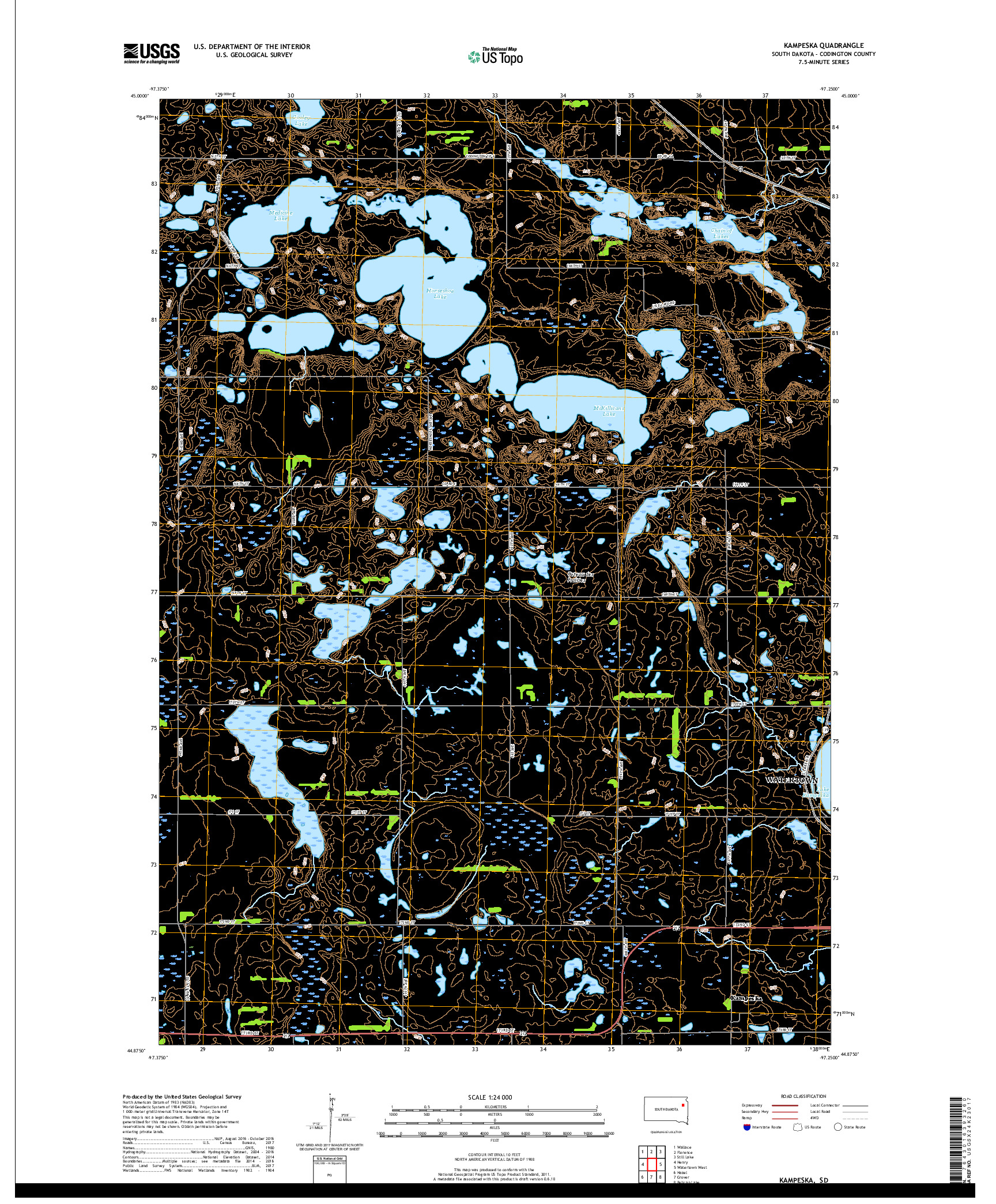 USGS US TOPO 7.5-MINUTE MAP FOR KAMPESKA, SD 2017