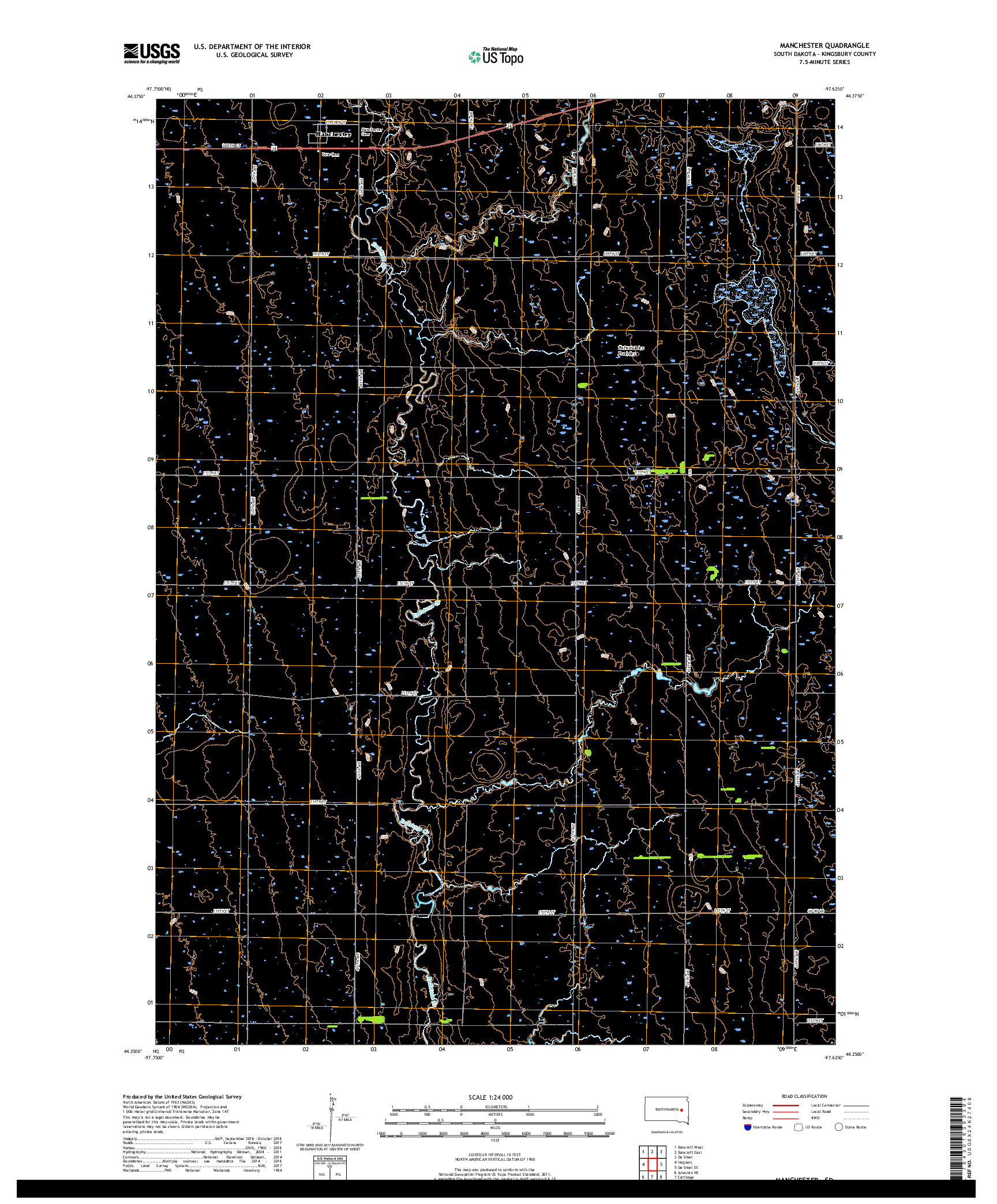 USGS US TOPO 7.5-MINUTE MAP FOR MANCHESTER, SD 2017