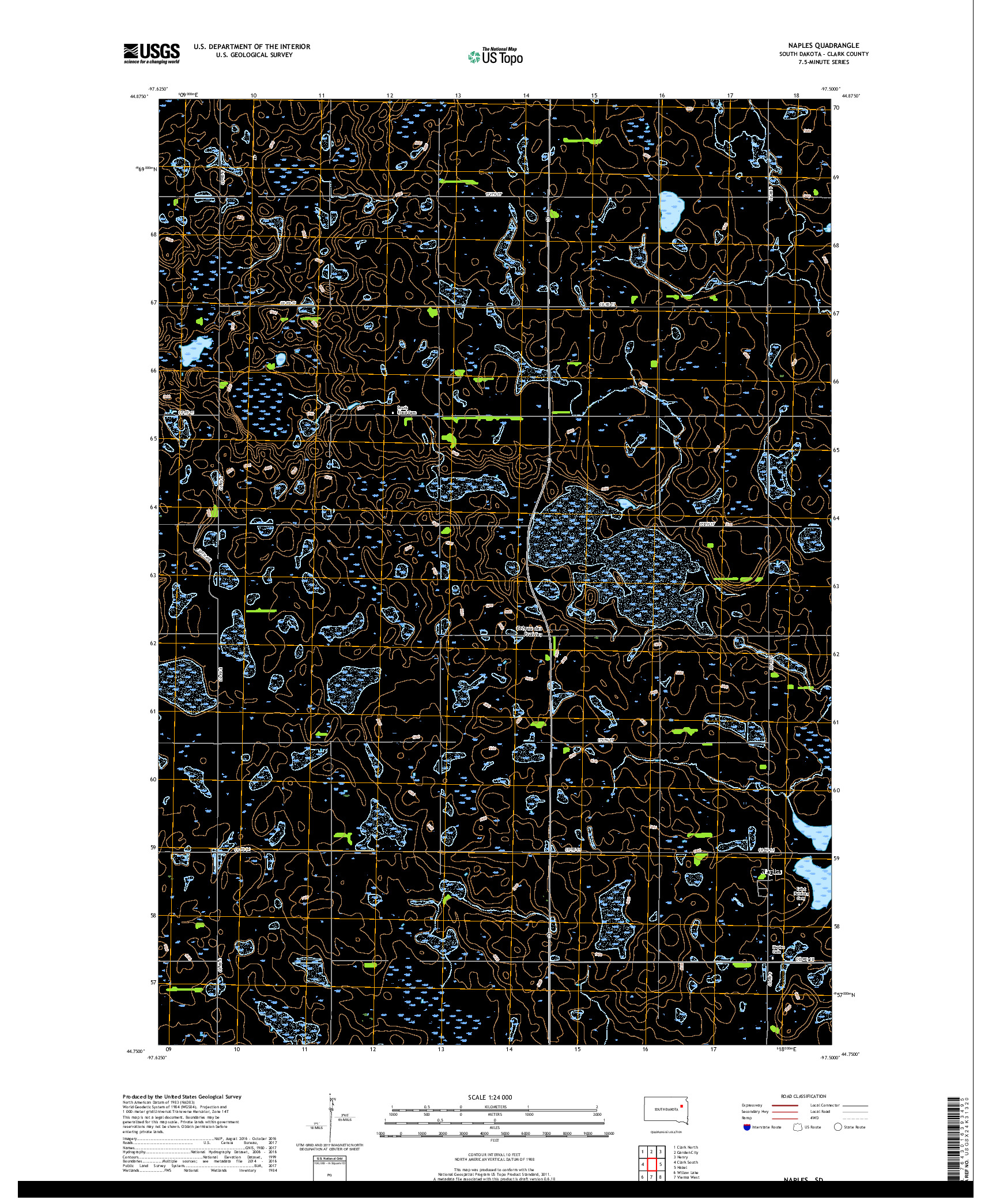 USGS US TOPO 7.5-MINUTE MAP FOR NAPLES, SD 2017