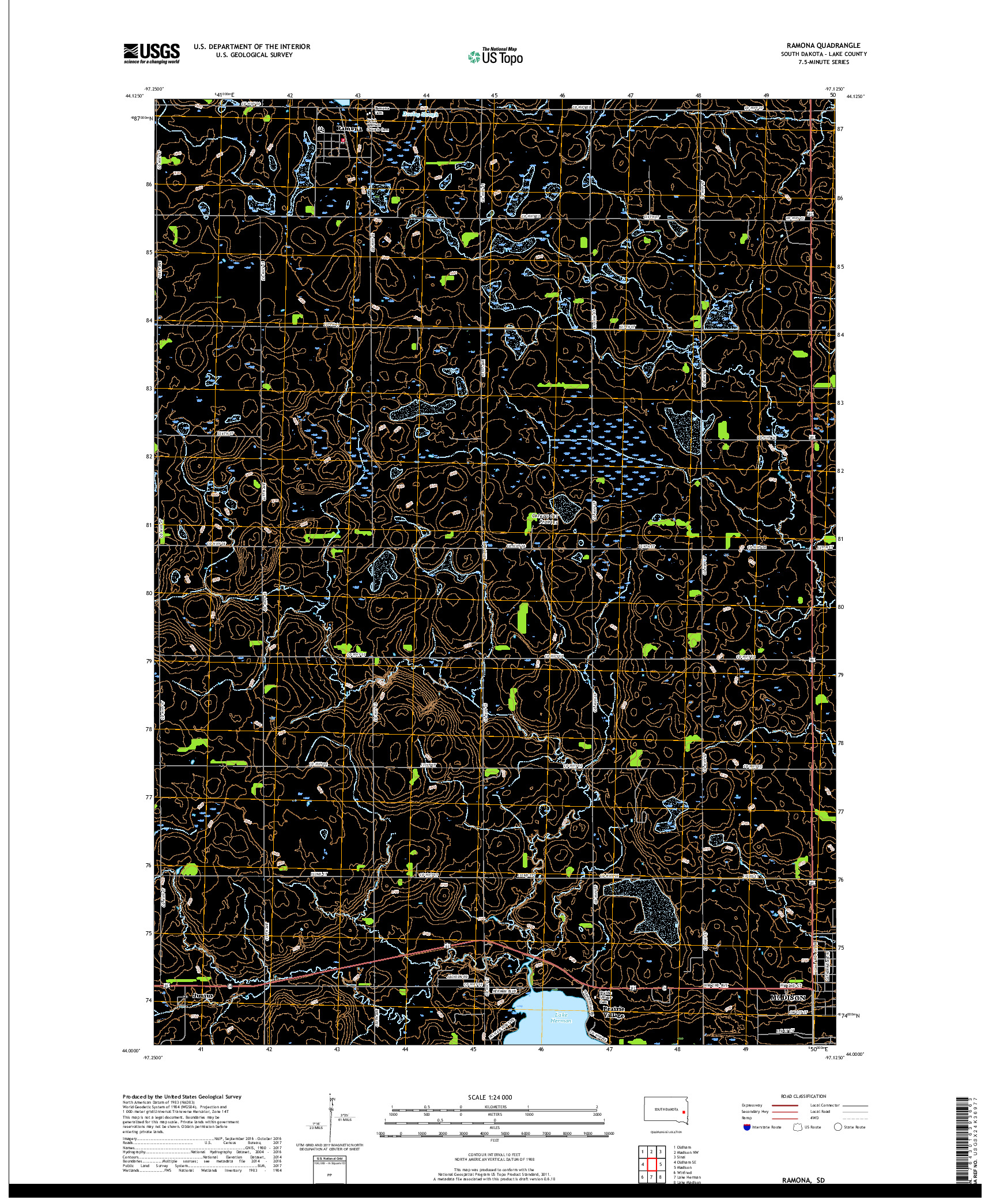 USGS US TOPO 7.5-MINUTE MAP FOR RAMONA, SD 2017