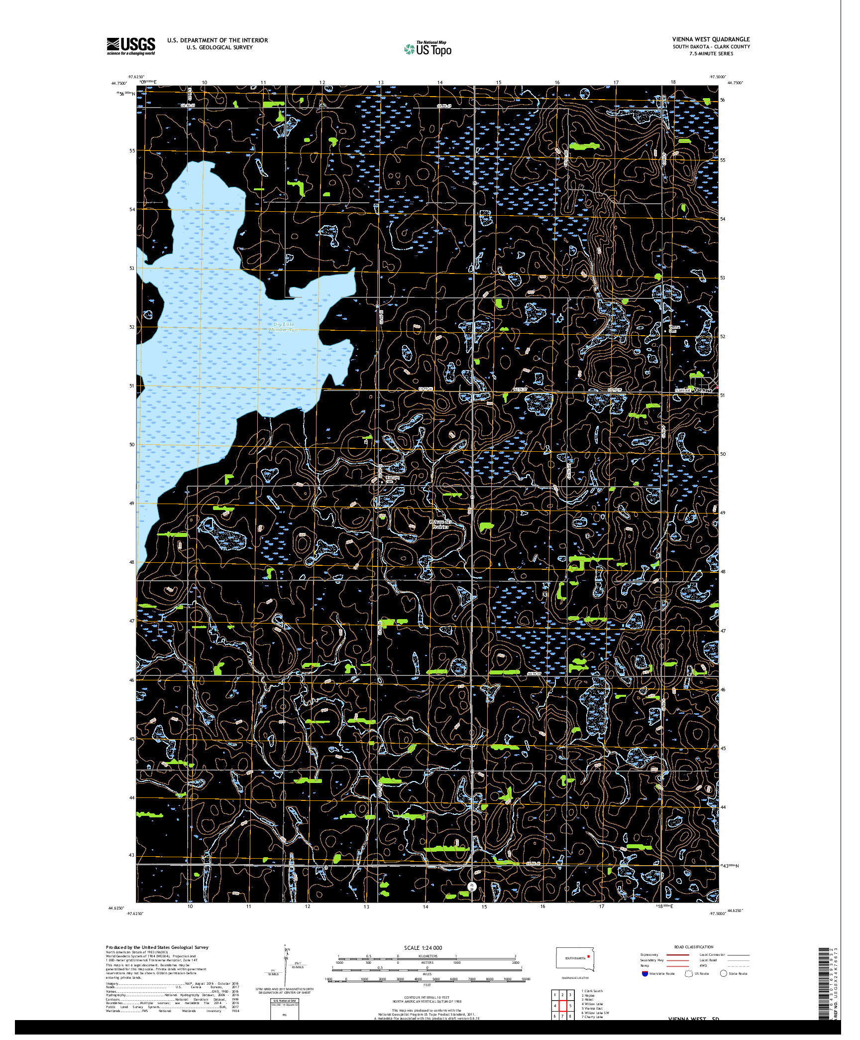 USGS US TOPO 7.5-MINUTE MAP FOR VIENNA WEST, SD 2017