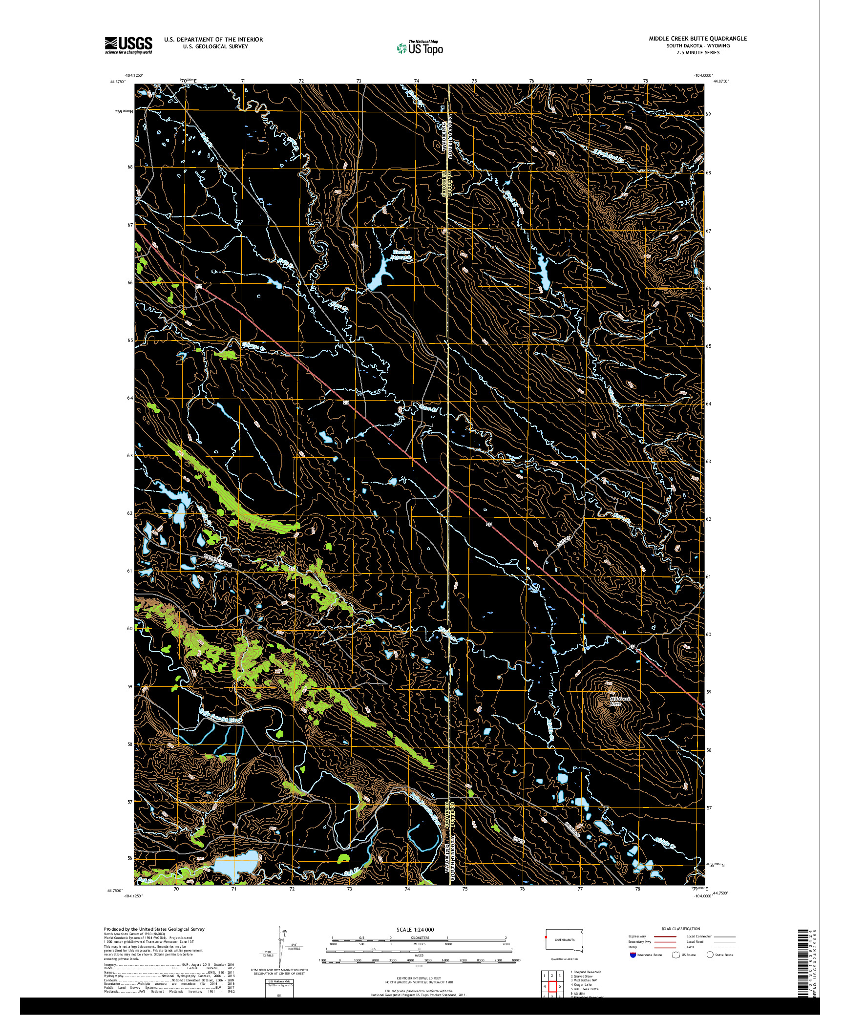 USGS US TOPO 7.5-MINUTE MAP FOR MIDDLE CREEK BUTTE, SD,WY 2017