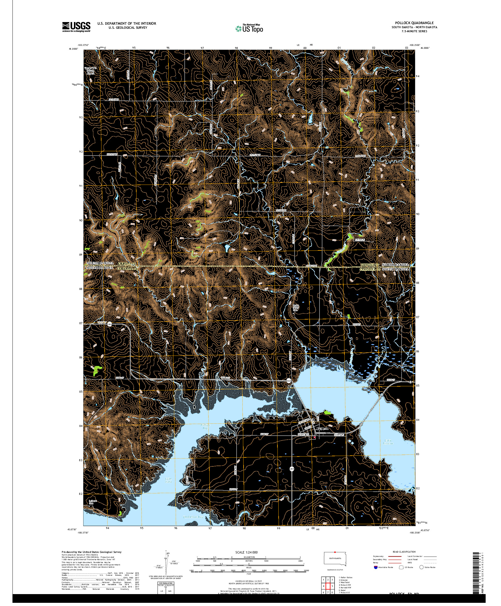 USGS US TOPO 7.5-MINUTE MAP FOR POLLOCK, SD,ND 2017