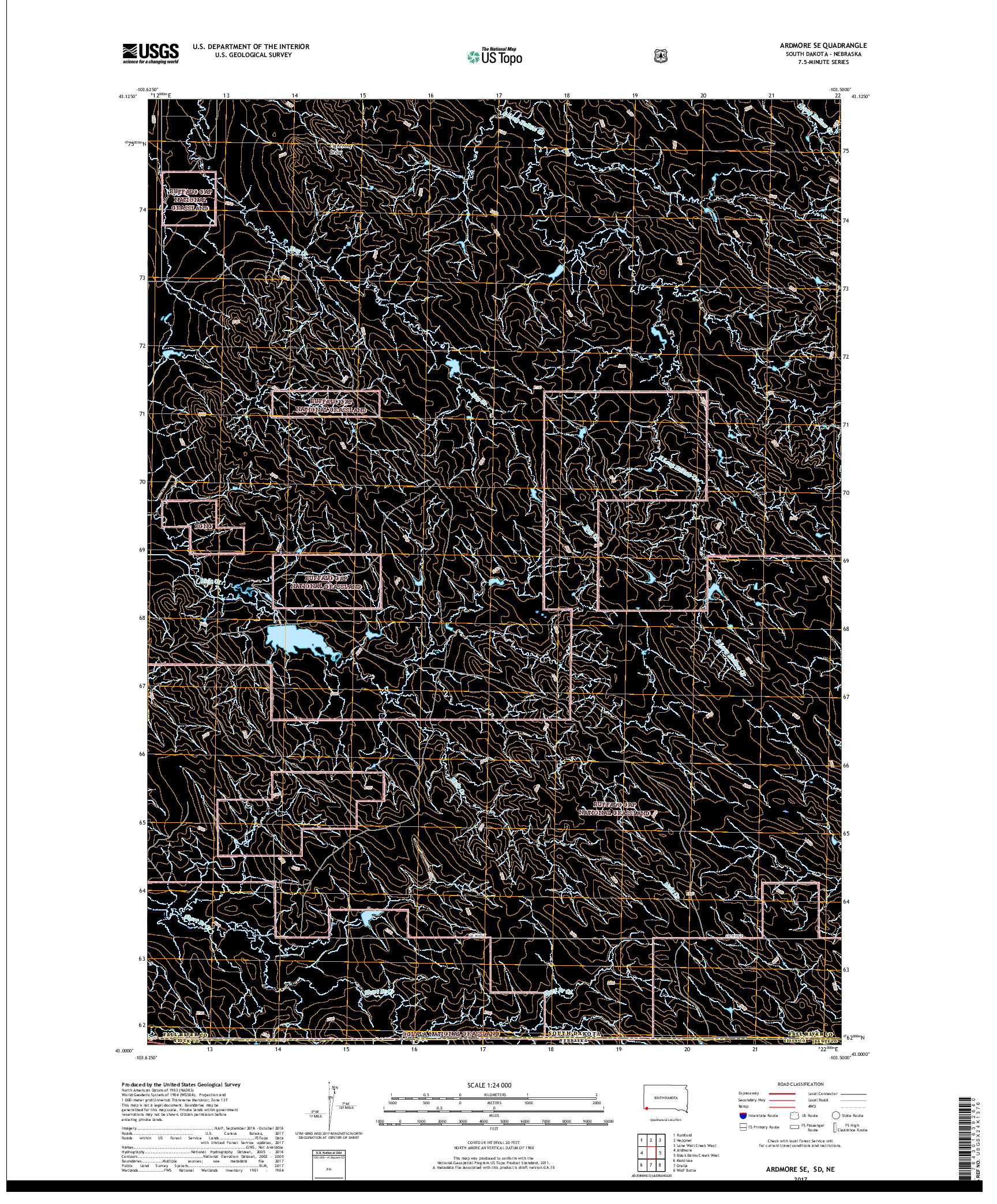 USGS US TOPO 7.5-MINUTE MAP FOR ARDMORE SE, SD,NE 2017