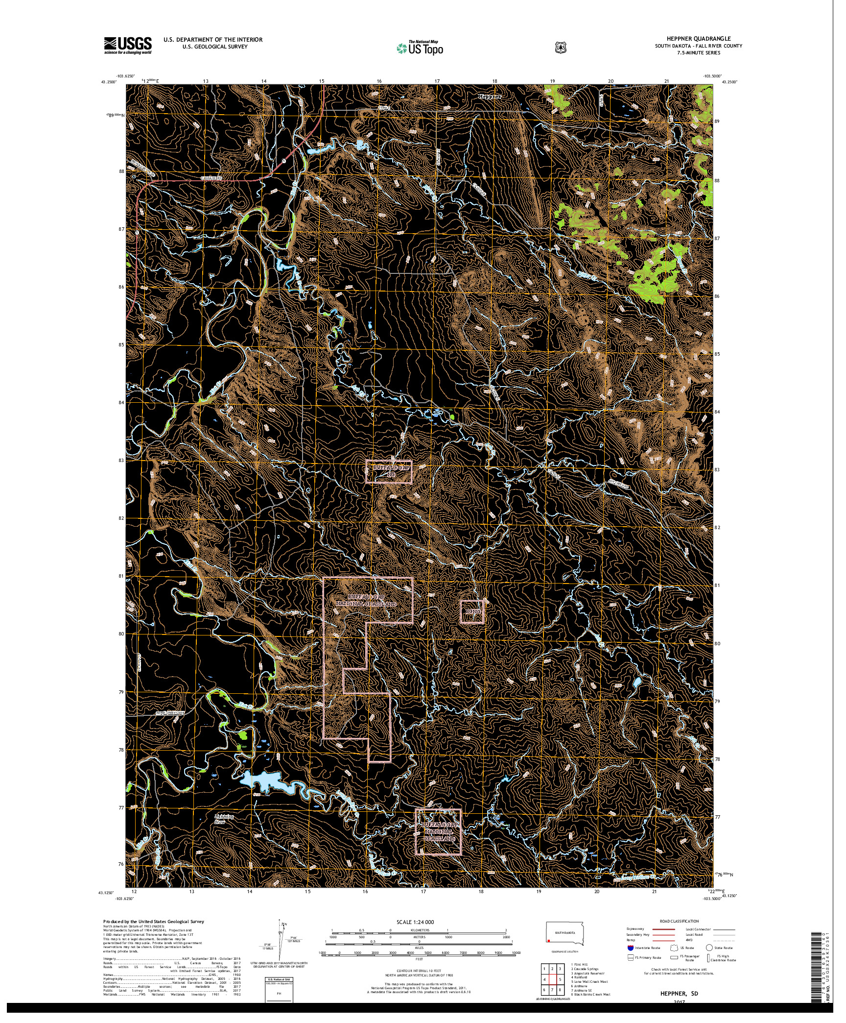 USGS US TOPO 7.5-MINUTE MAP FOR HEPPNER, SD 2017