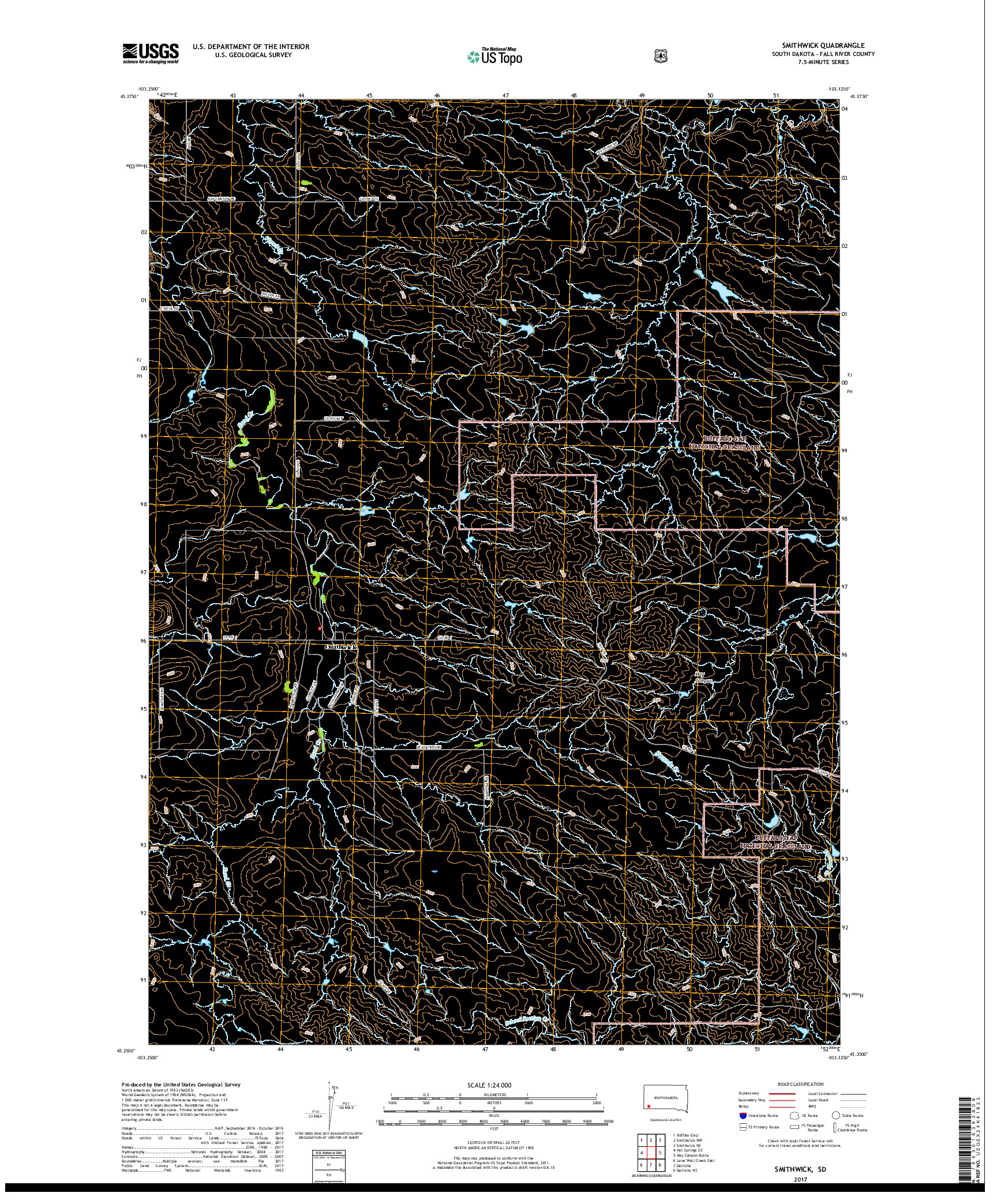 USGS US TOPO 7.5-MINUTE MAP FOR SMITHWICK, SD 2017