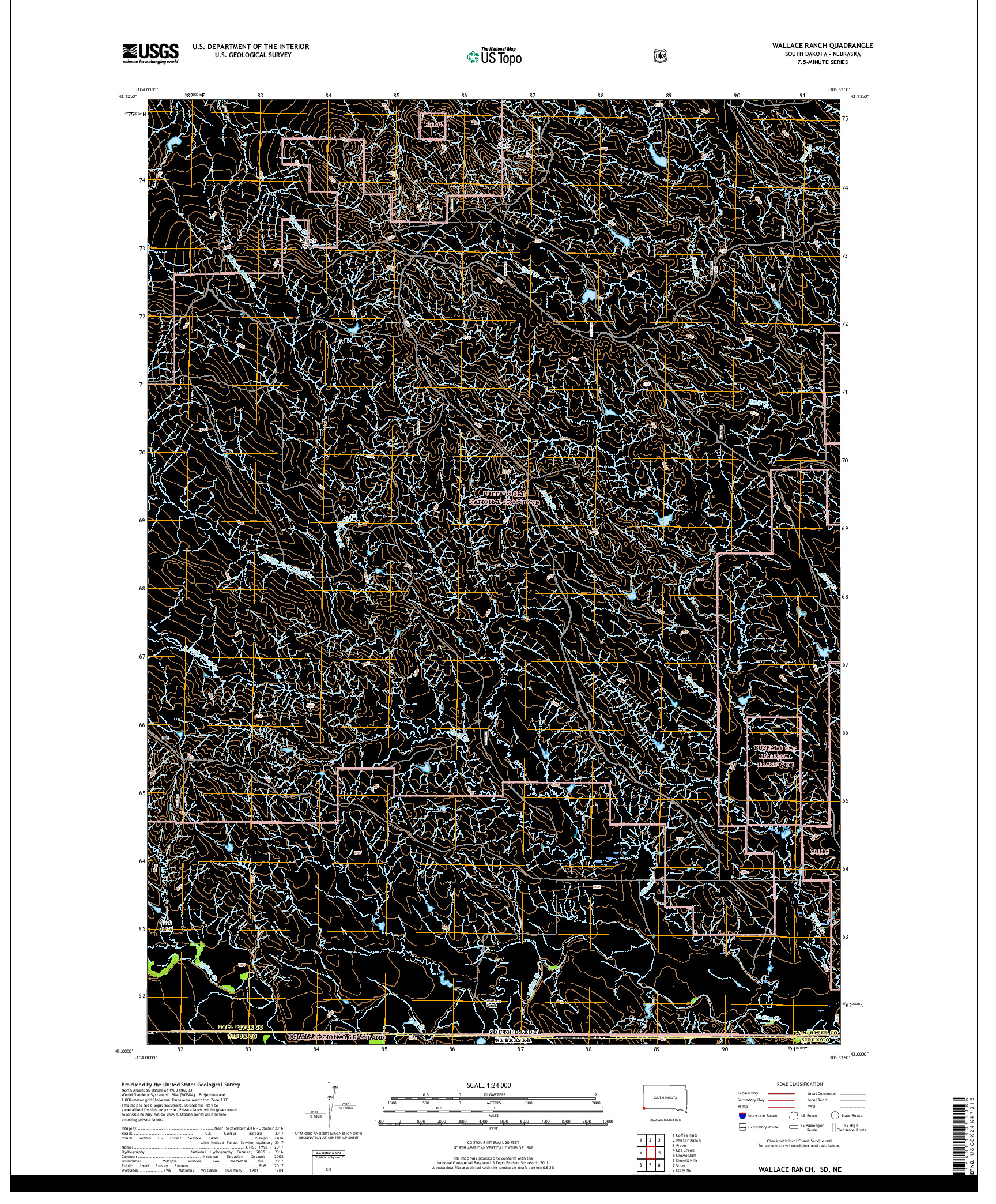 USGS US TOPO 7.5-MINUTE MAP FOR WALLACE RANCH, SD,NE 2017