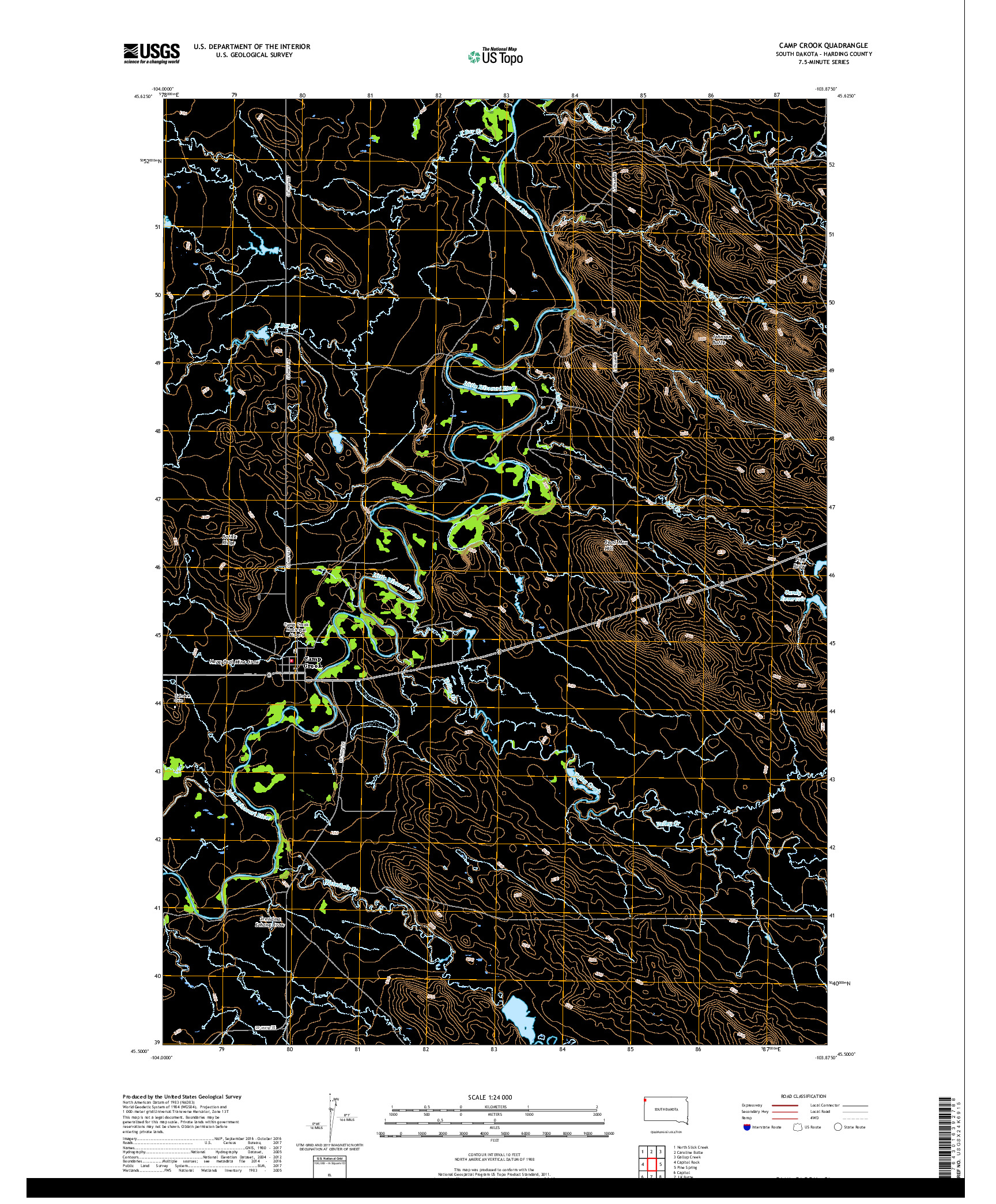 USGS US TOPO 7.5-MINUTE MAP FOR CAMP CROOK, SD 2017