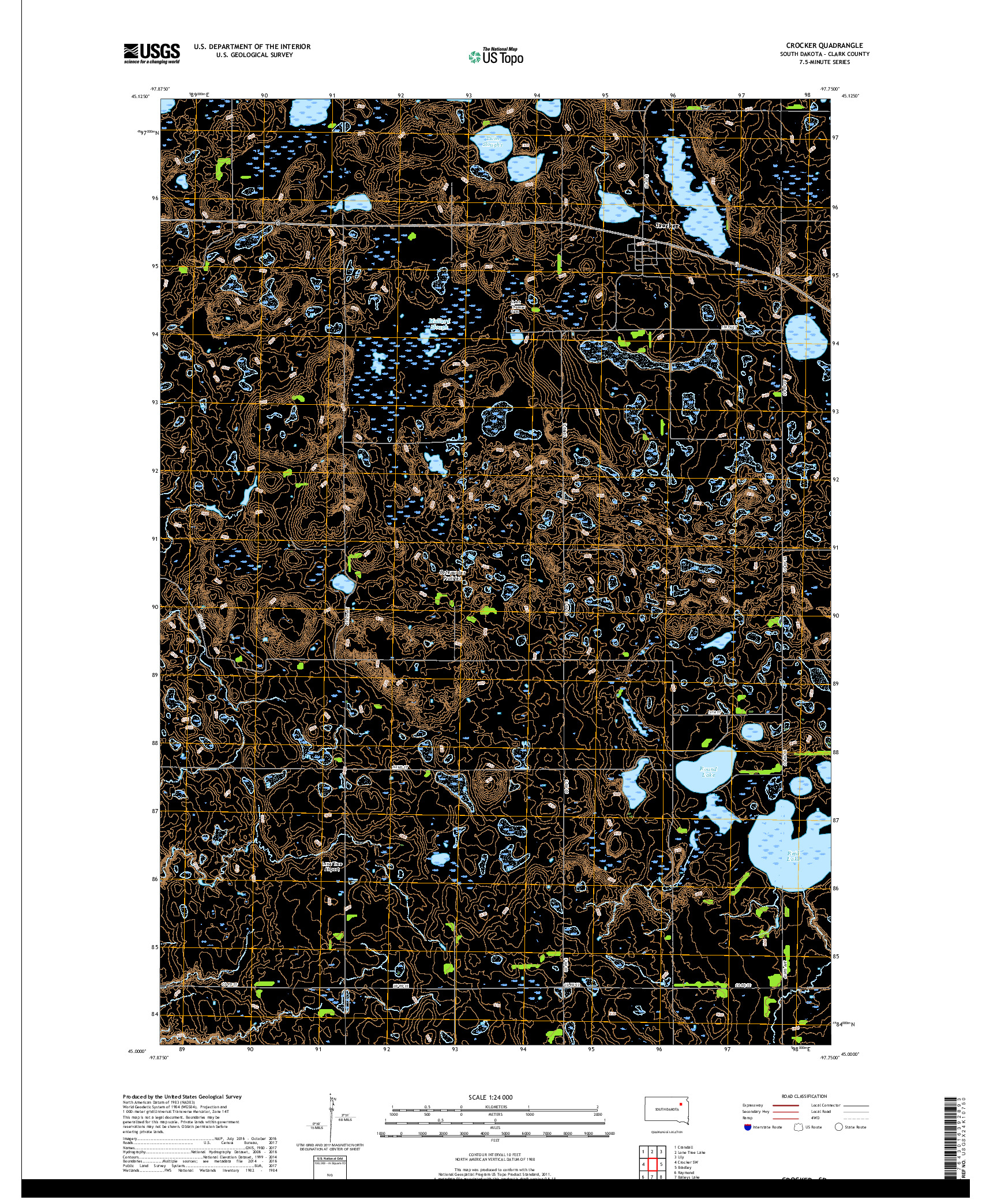 USGS US TOPO 7.5-MINUTE MAP FOR CROCKER, SD 2017