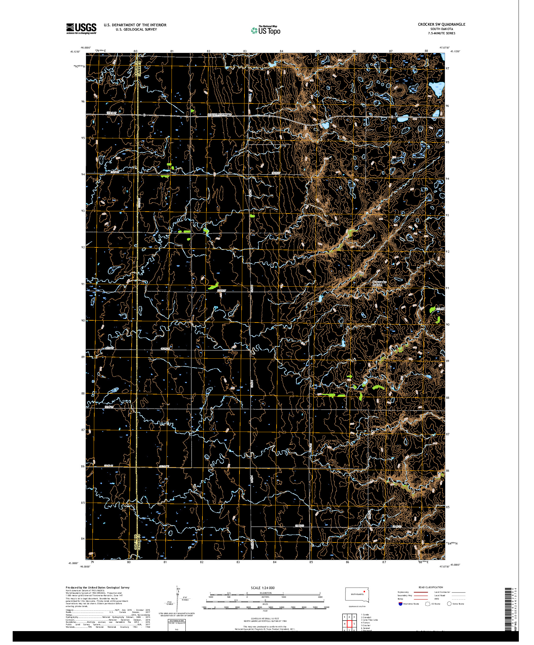 USGS US TOPO 7.5-MINUTE MAP FOR CROCKER SW, SD 2017