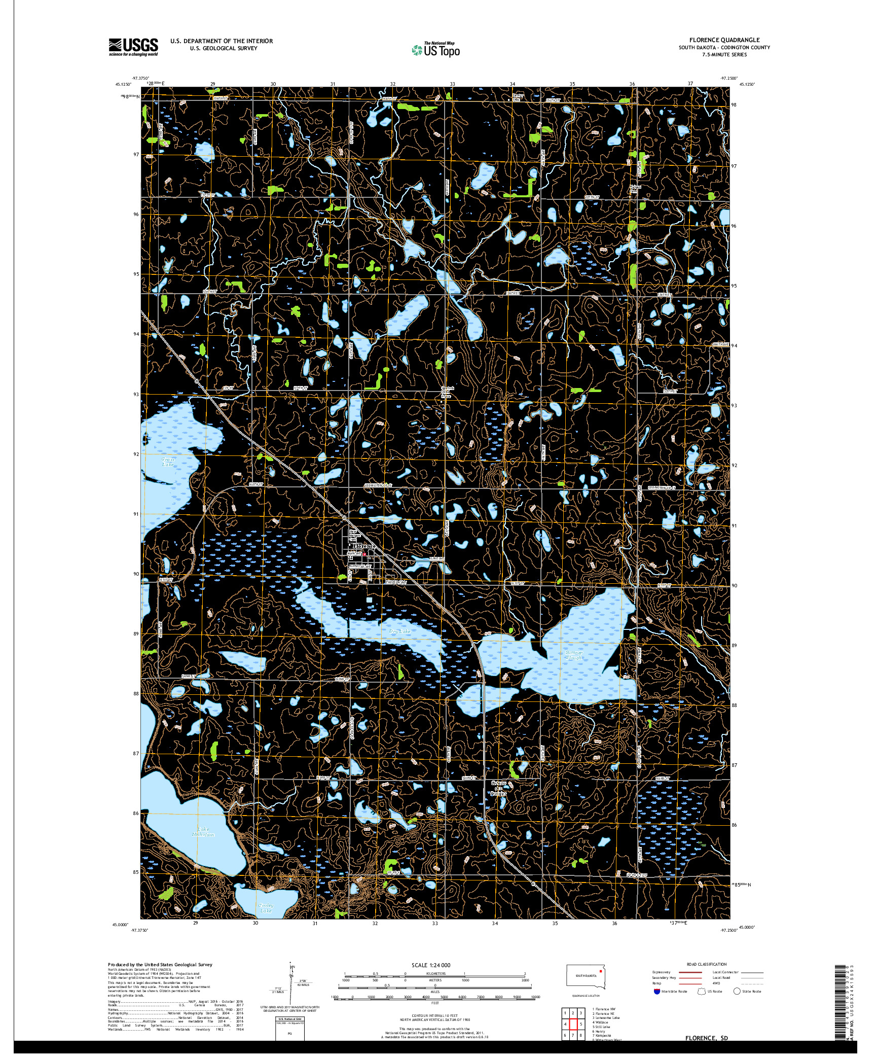 USGS US TOPO 7.5-MINUTE MAP FOR FLORENCE, SD 2017