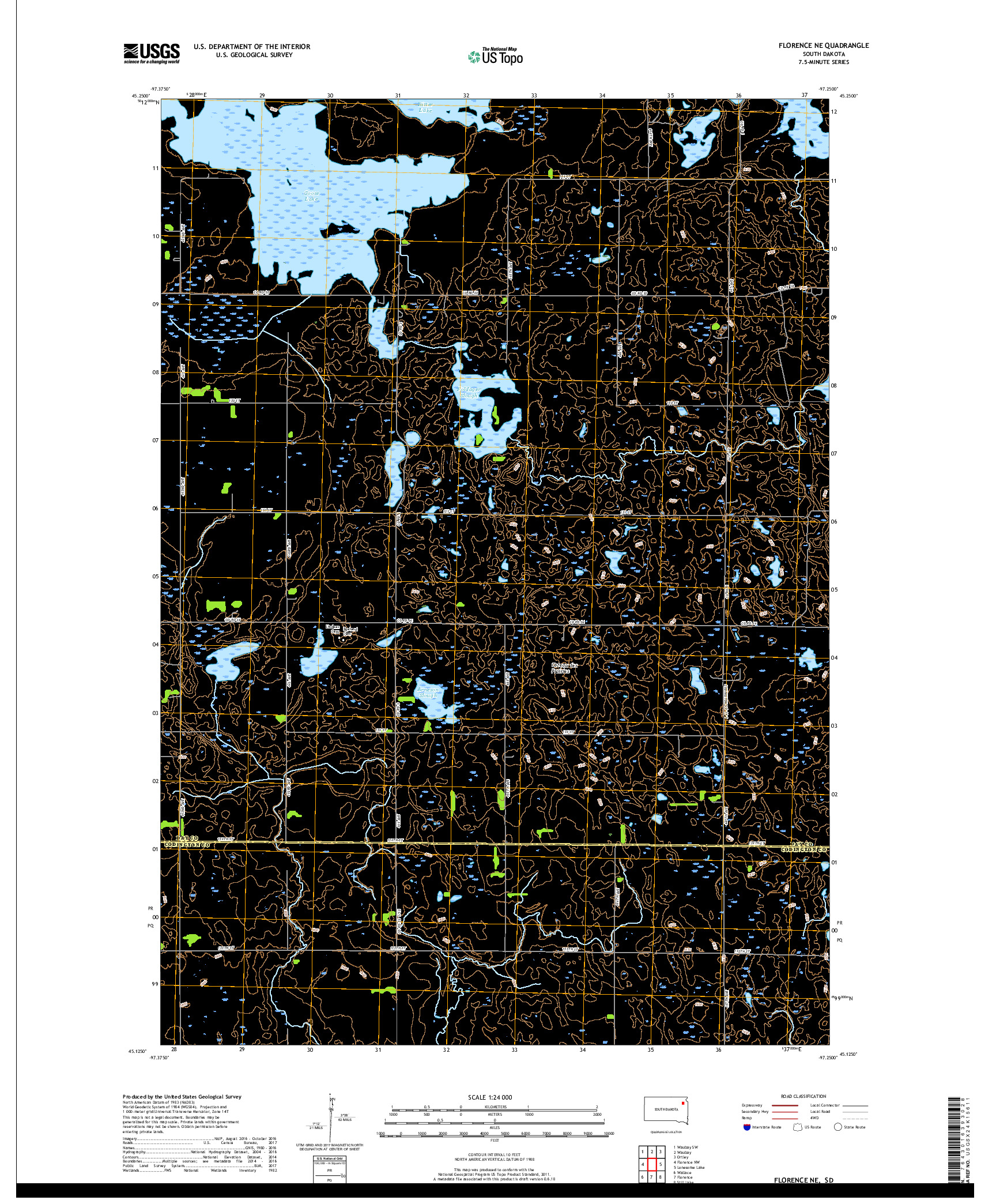 USGS US TOPO 7.5-MINUTE MAP FOR FLORENCE NE, SD 2017