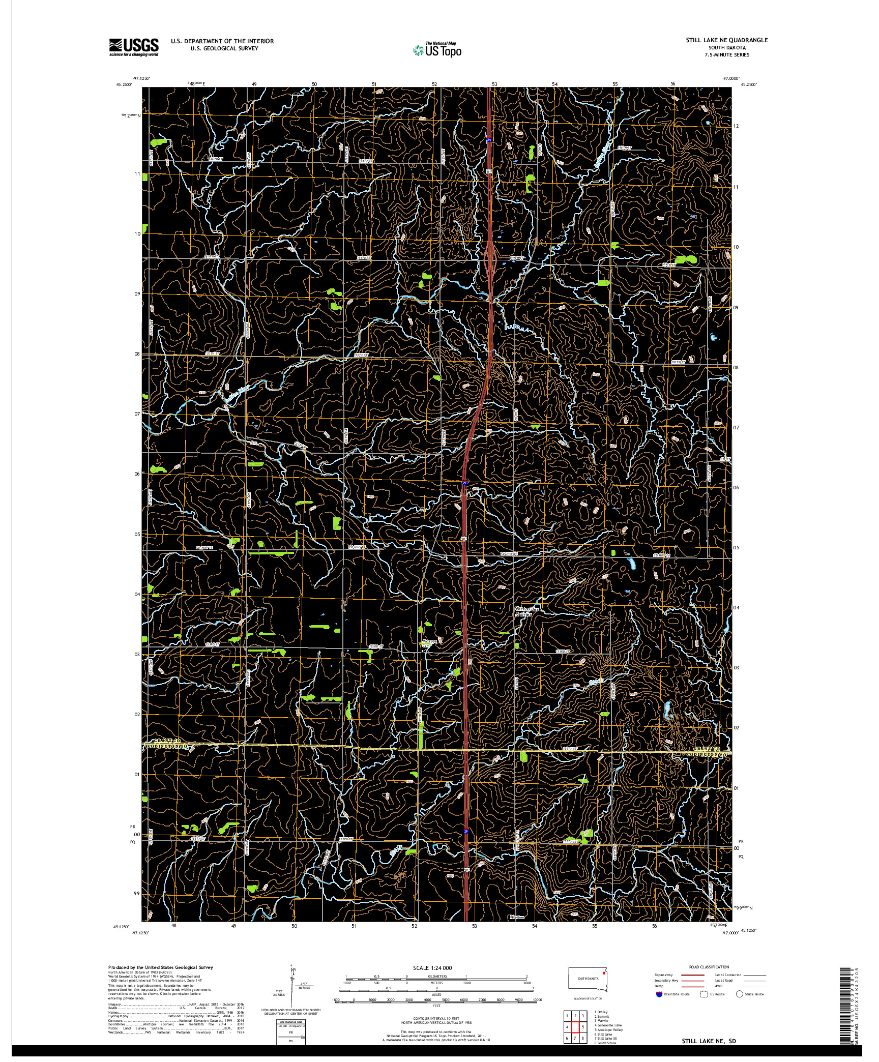 USGS US TOPO 7.5-MINUTE MAP FOR STILL LAKE NE, SD 2017