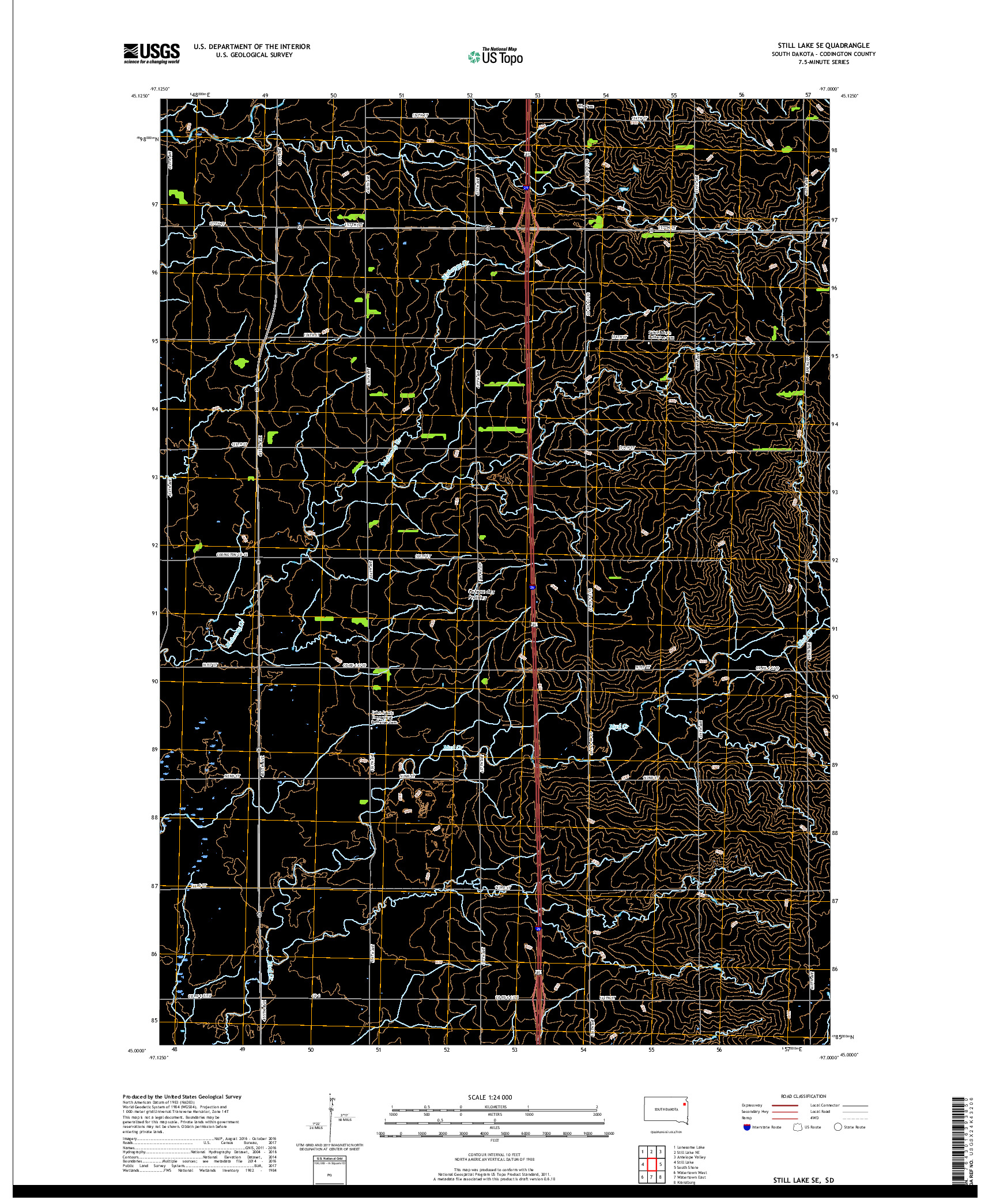 USGS US TOPO 7.5-MINUTE MAP FOR STILL LAKE SE, SD 2017