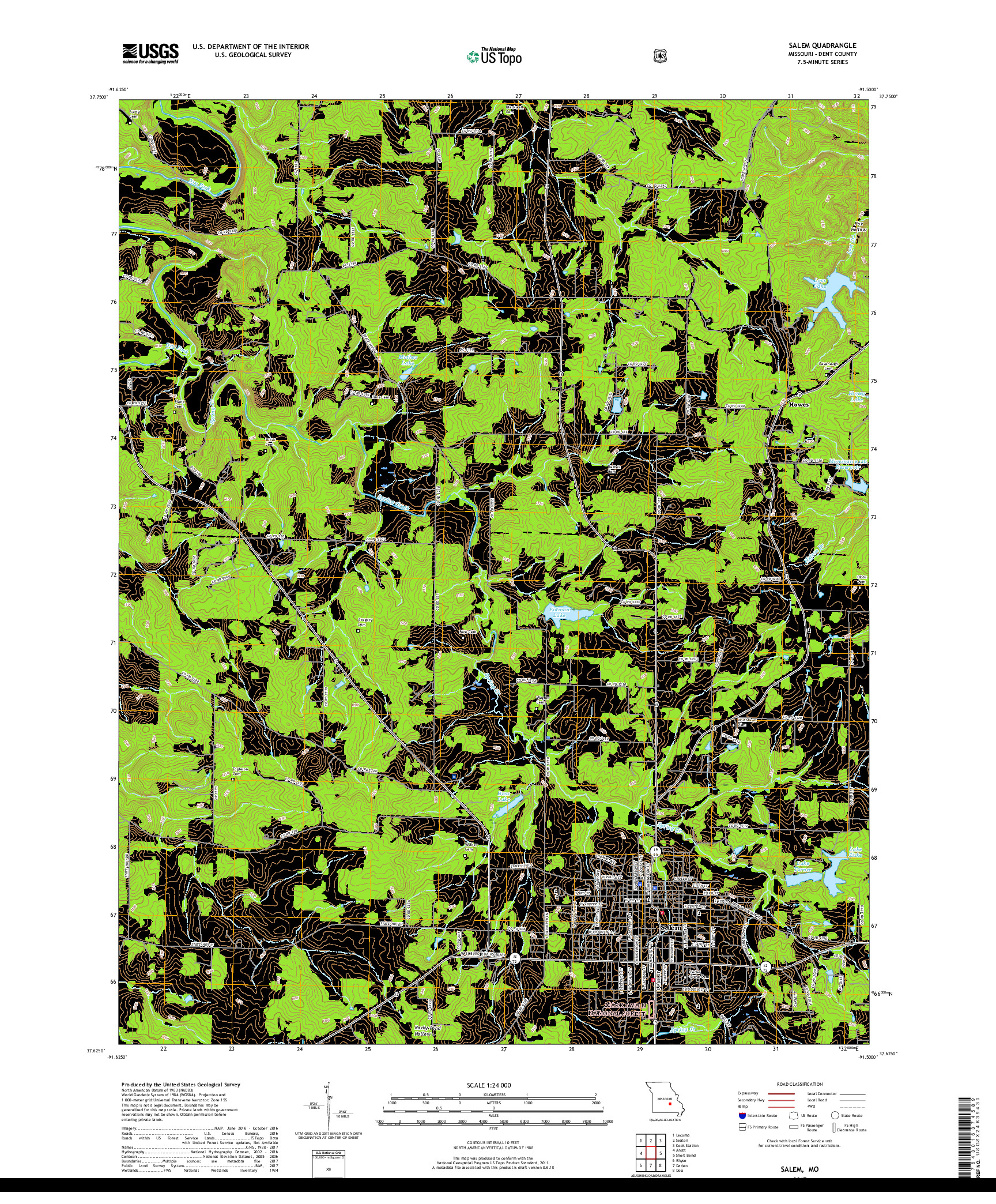 USGS US TOPO 7.5-MINUTE MAP FOR SALEM, MO 2017