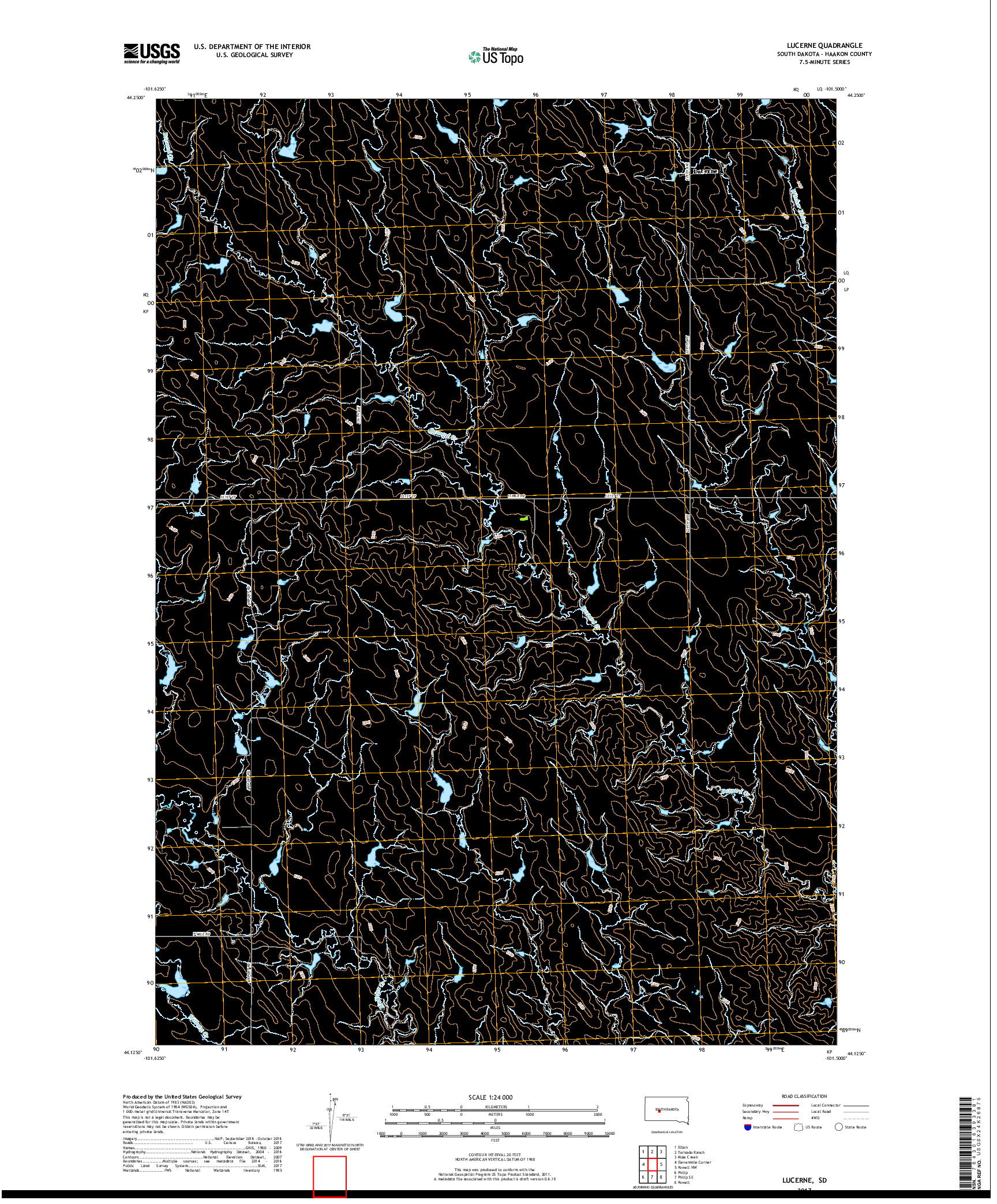 USGS US TOPO 7.5-MINUTE MAP FOR LUCERNE, SD 2017