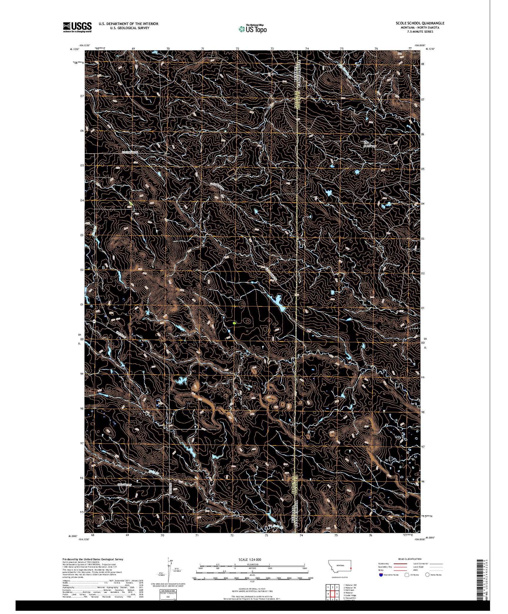 USGS US TOPO 7.5-MINUTE MAP FOR SCOLE SCHOOL, MT,ND 2017