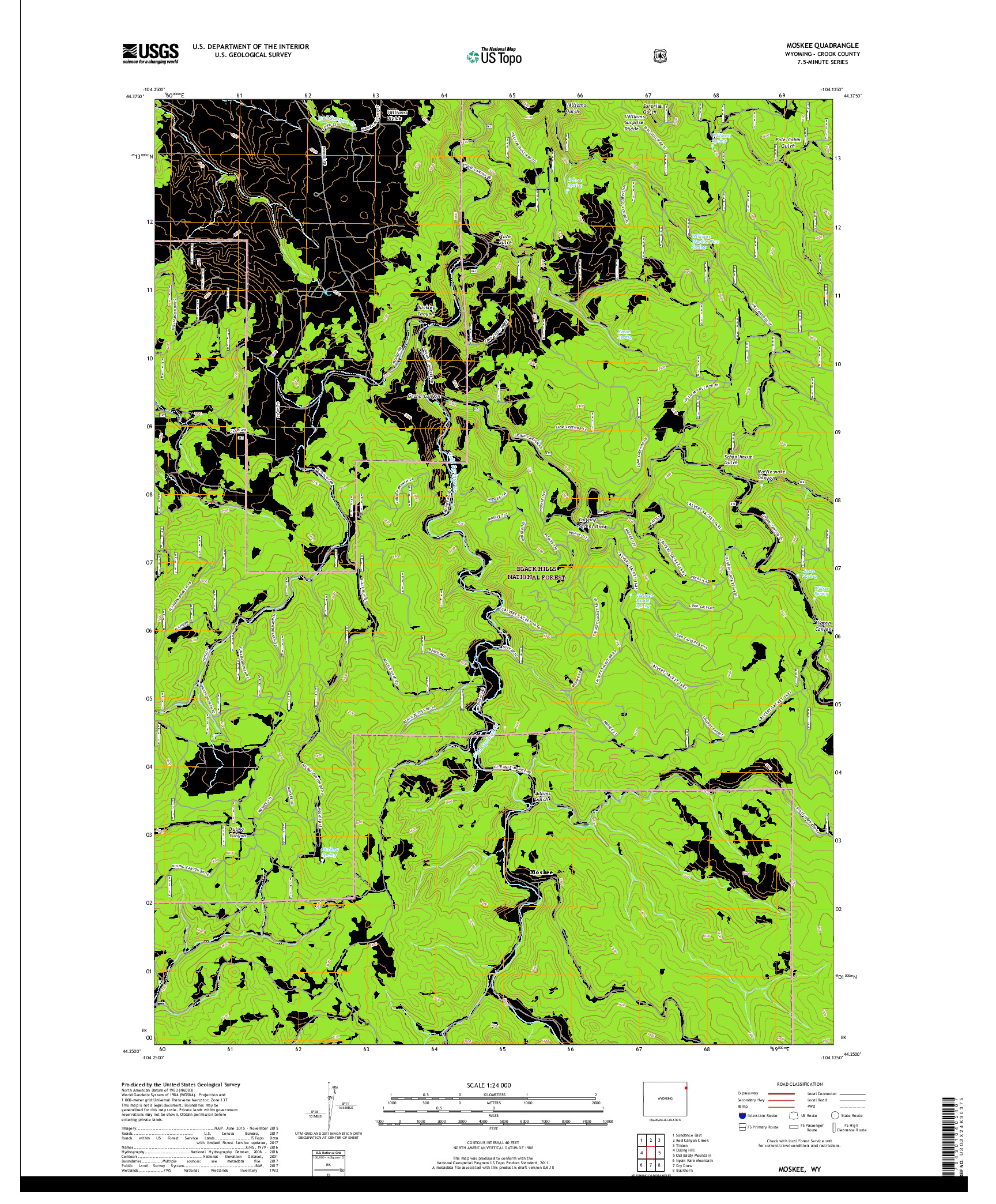 USGS US TOPO 7.5-MINUTE MAP FOR MOSKEE, WY 2017