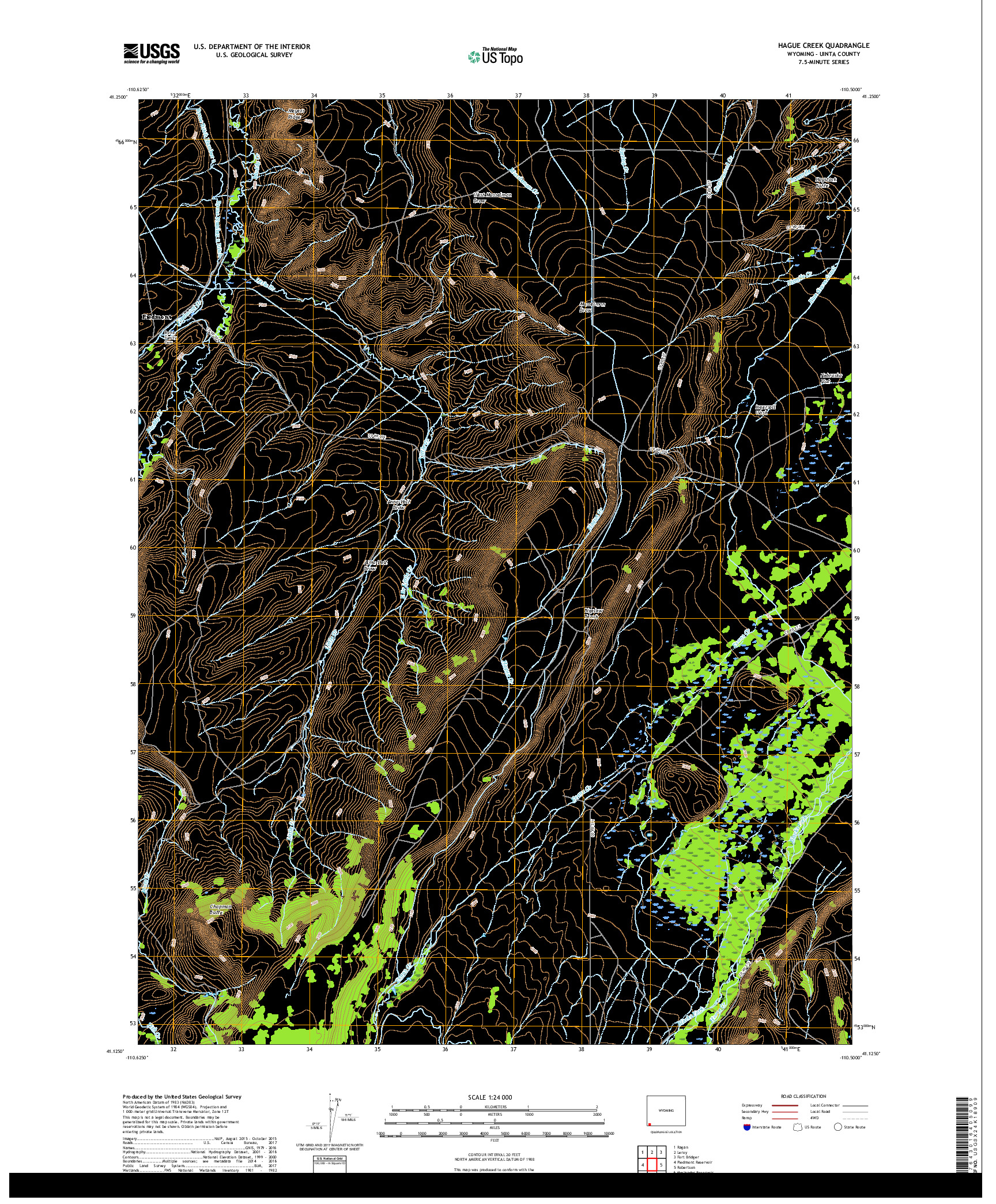 USGS US TOPO 7.5-MINUTE MAP FOR HAGUE CREEK, WY 2017