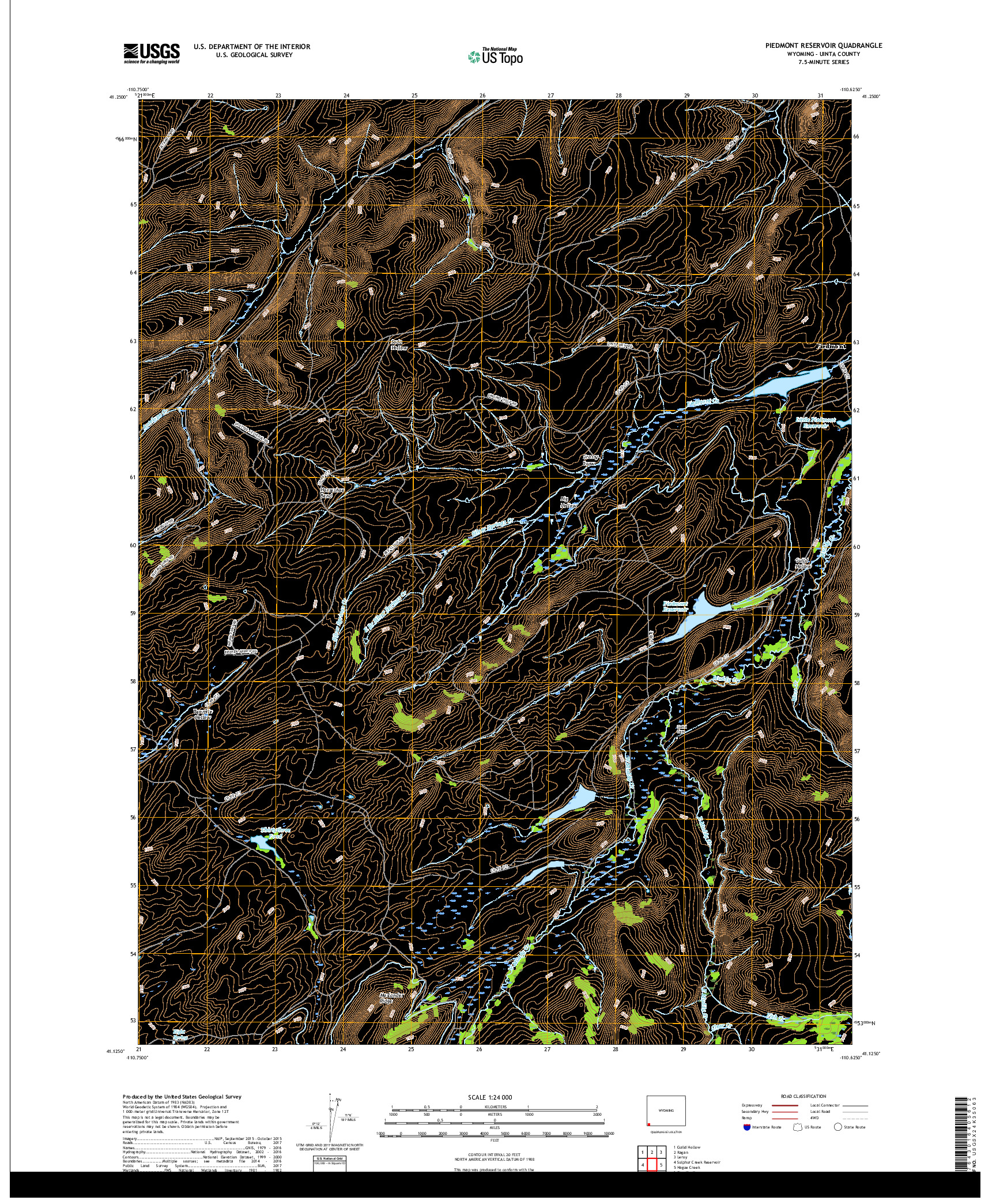 USGS US TOPO 7.5-MINUTE MAP FOR PIEDMONT RESERVOIR, WY 2017