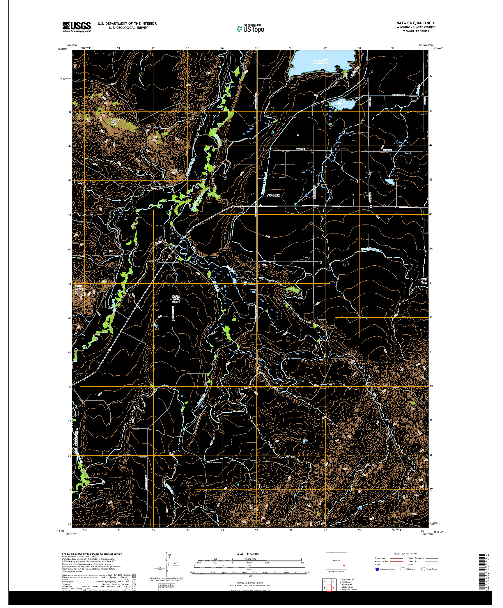 USGS US TOPO 7.5-MINUTE MAP FOR NATWICK, WY 2017