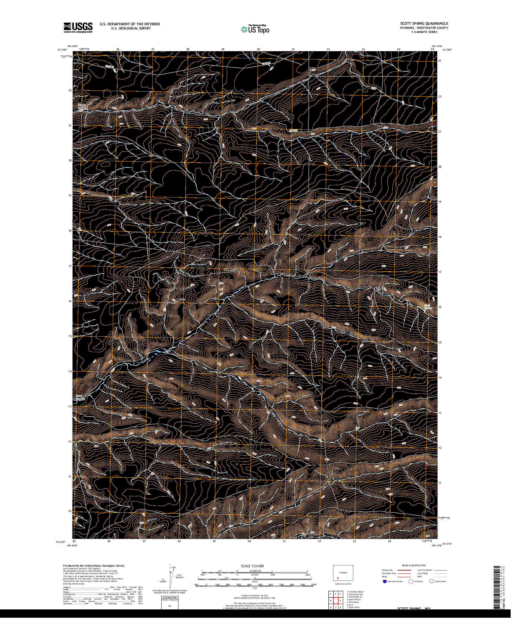 USGS US TOPO 7.5-MINUTE MAP FOR SCOTT SPRING, WY 2017