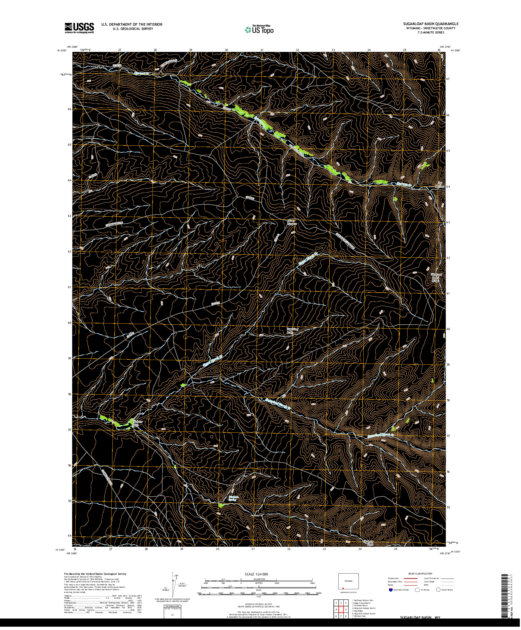 USGS US TOPO 7.5-MINUTE MAP FOR SUGARLOAF BASIN, WY 2017