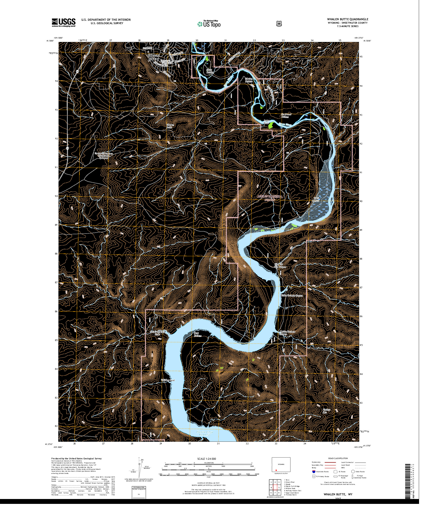 USGS US TOPO 7.5-MINUTE MAP FOR WHALEN BUTTE, WY 2017