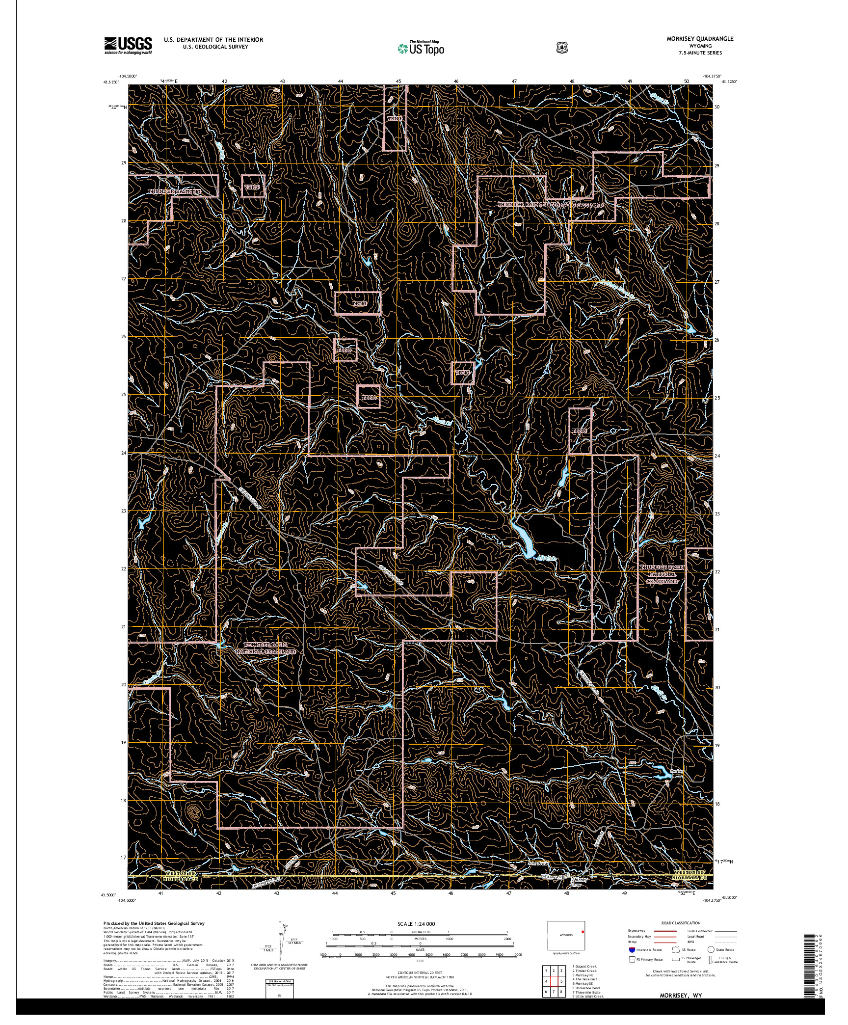 USGS US TOPO 7.5-MINUTE MAP FOR MORRISEY, WY 2017